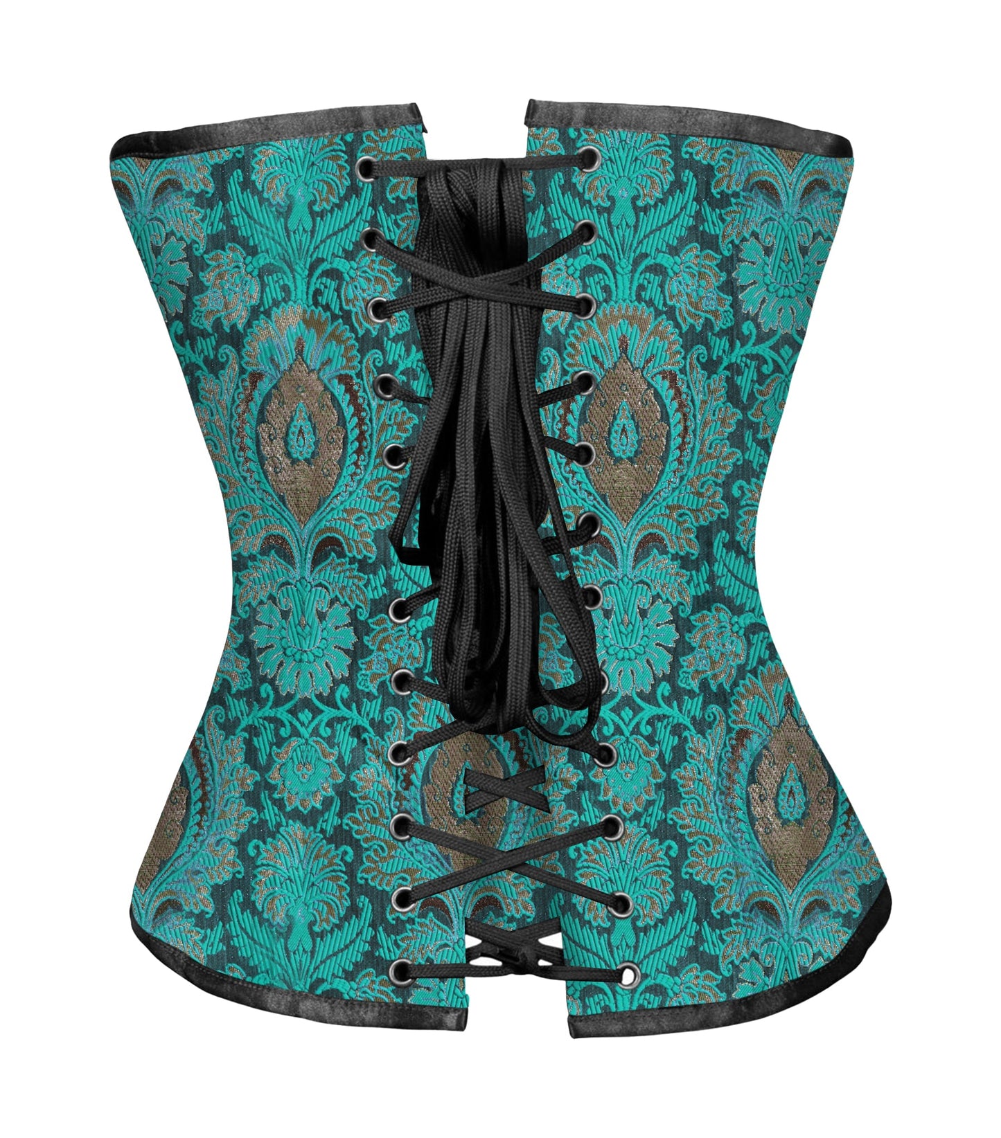 Adamaris jacquard Gothic Steel Boned Overbust Corset Easto Garments