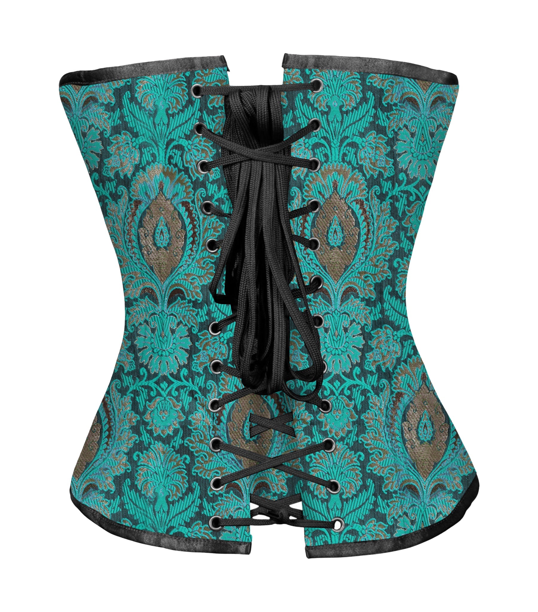 Adamaris jacquard Gothic Steel Boned Overbust Corset Easto Garments