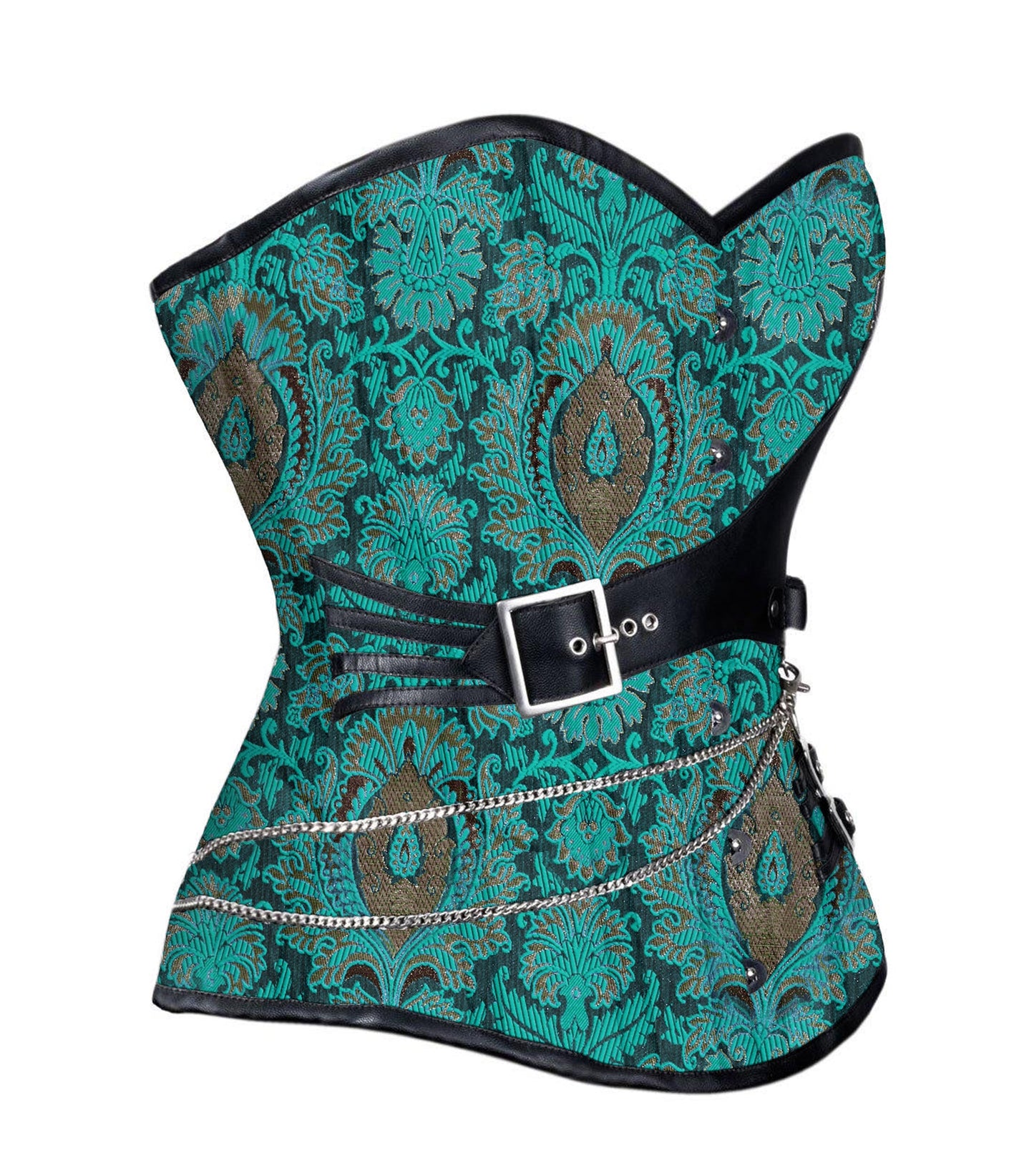 Adamaris jacquard Gothic Steel Boned Overbust Corset Easto Garments