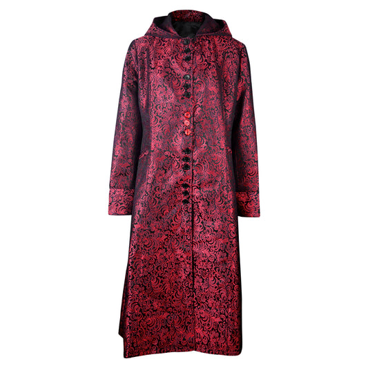 Long ladies red gothic coat