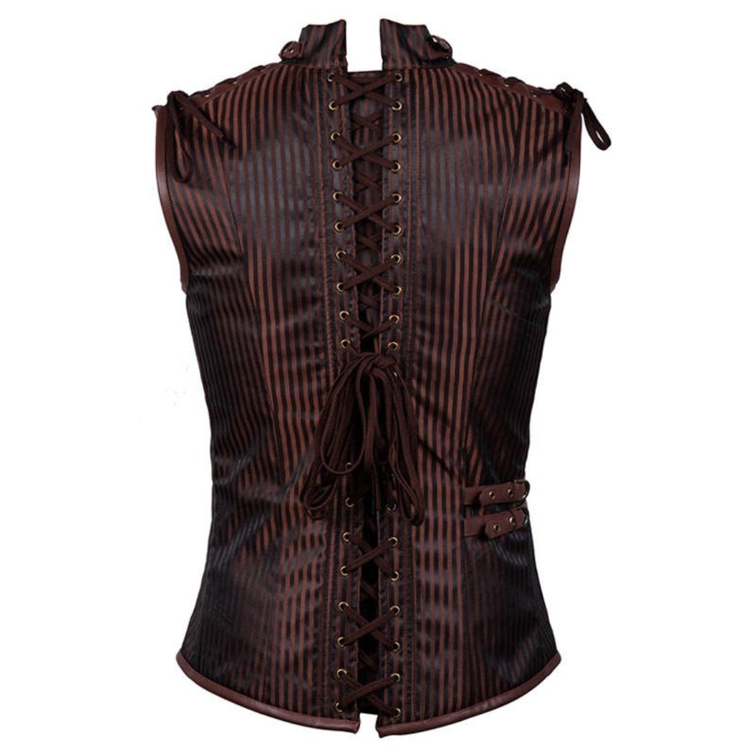 Brown Cotton Men Gothic Waist Coat Easto Garments