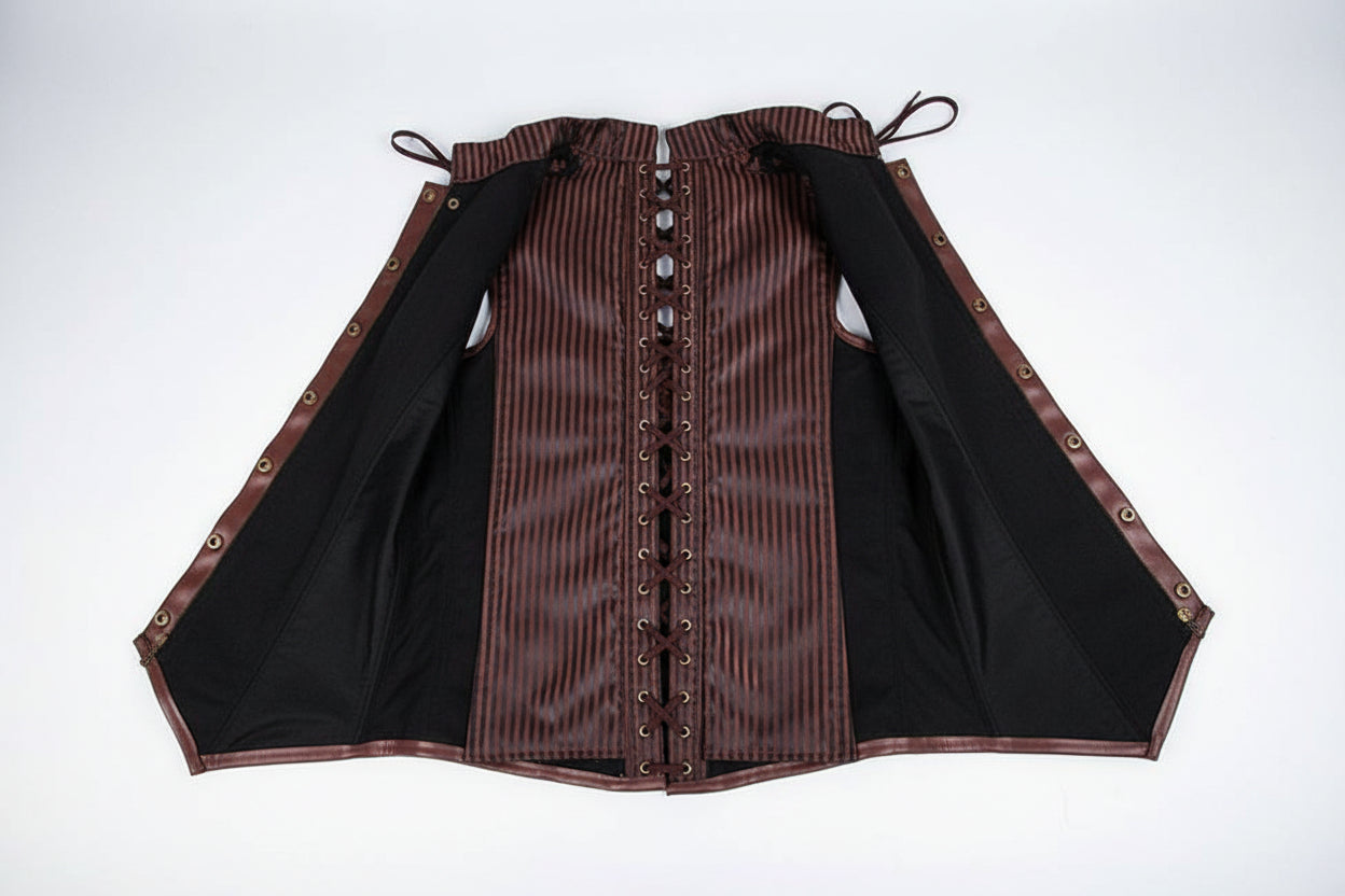Brown Cotton Men Gothic Waist Coat Easto Garments