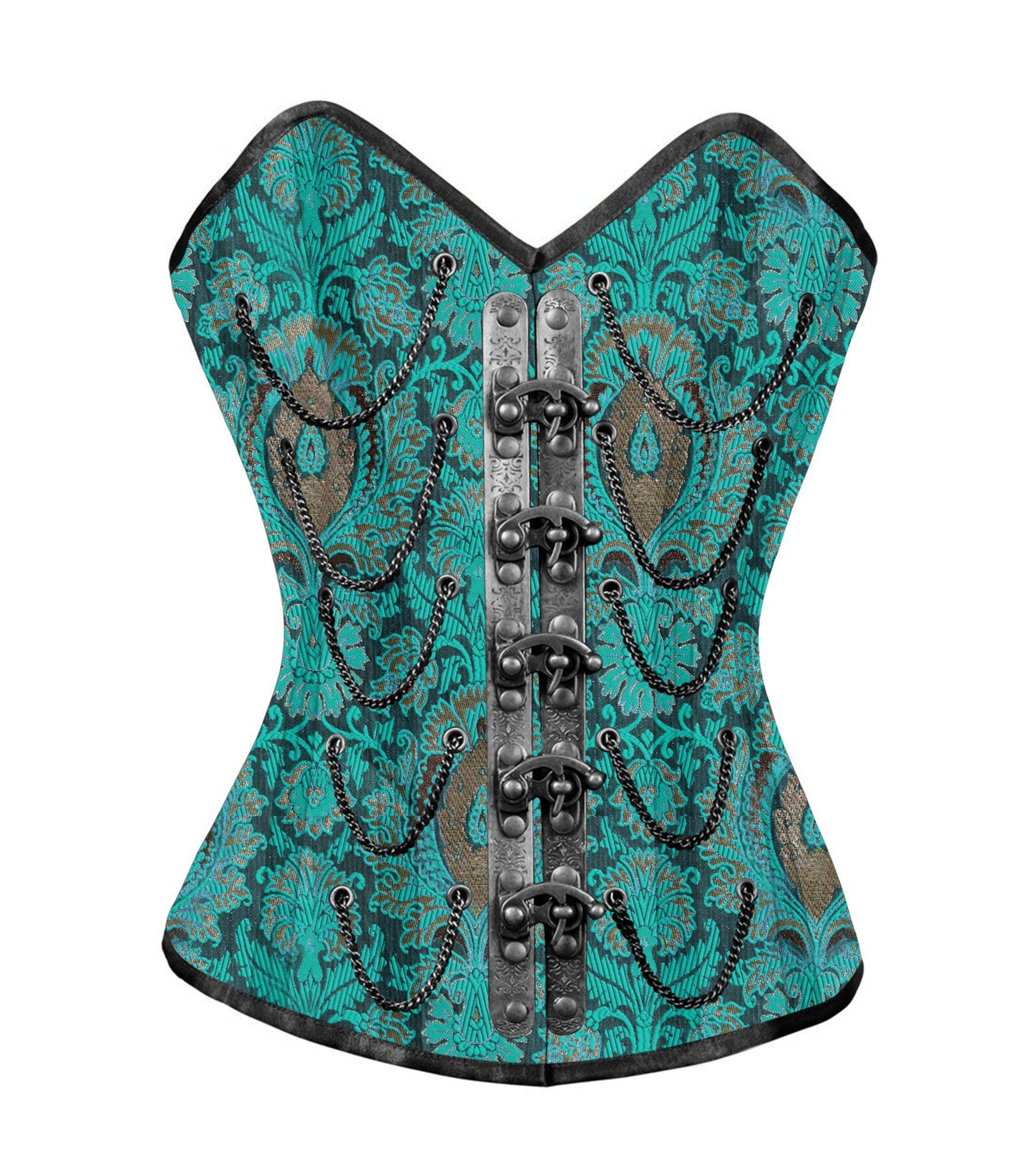 Bertram Authentic Steel Boned Steampunk Waist Training Overbust Corset Easto Garments