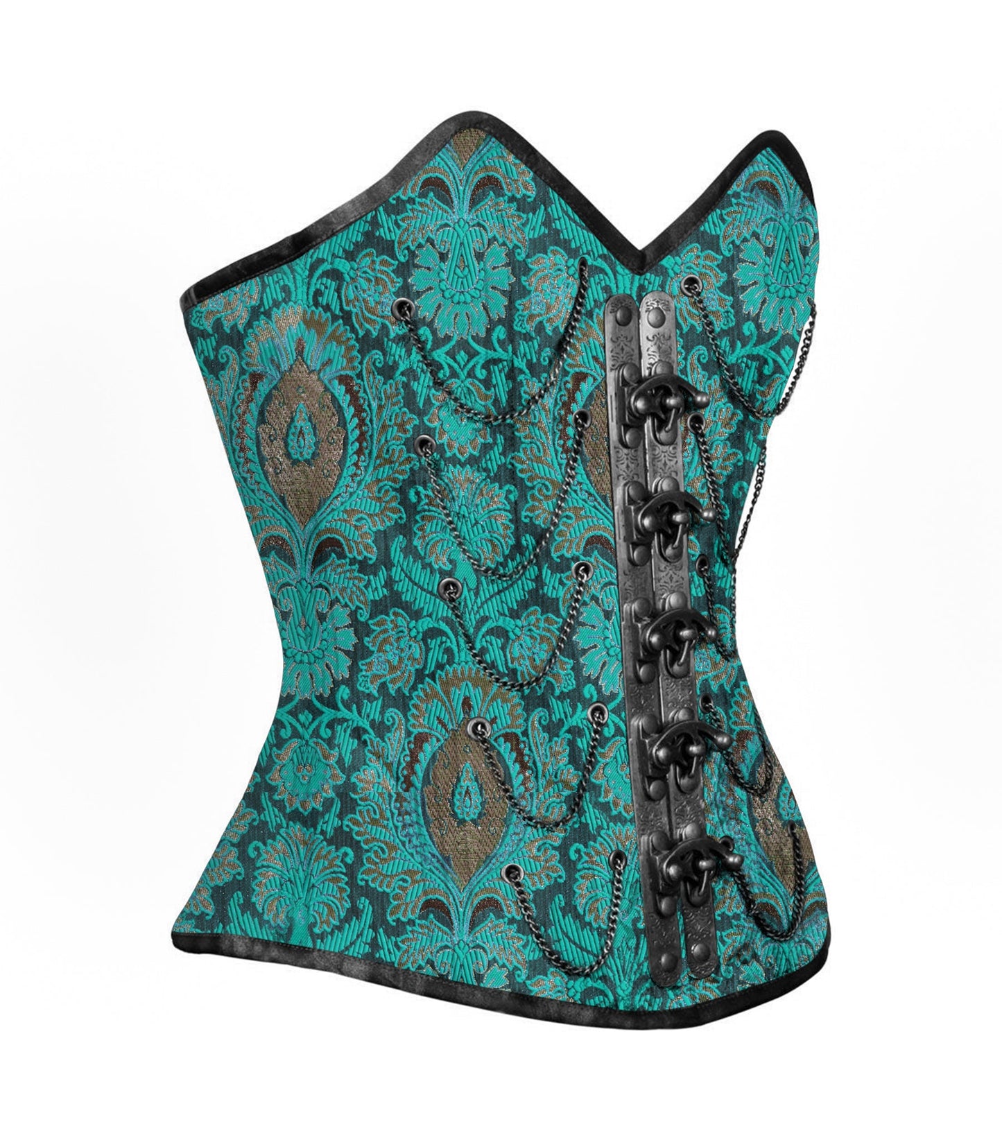 Bertram Authentic Steel Boned Steampunk Waist Training Overbust Corset Easto Garments