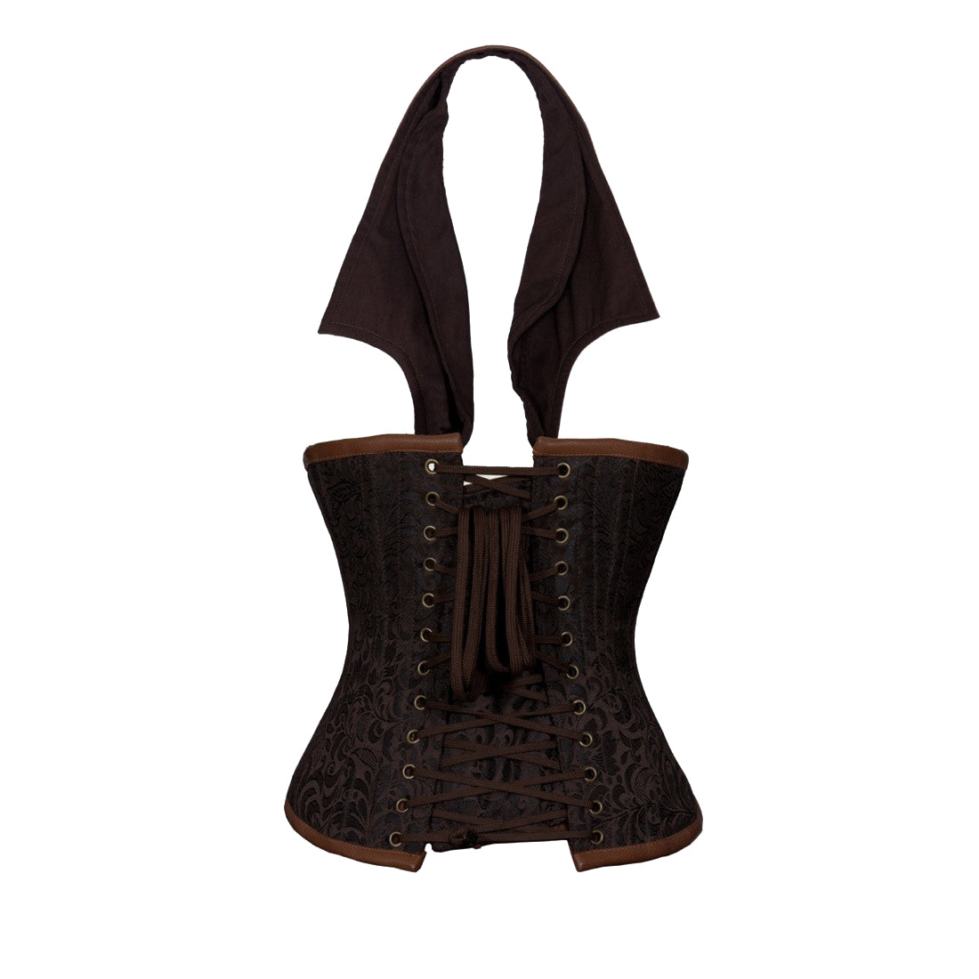 Xuxa Steampunk Devil Collar Underbust Corset Coffee Black Easto Garments