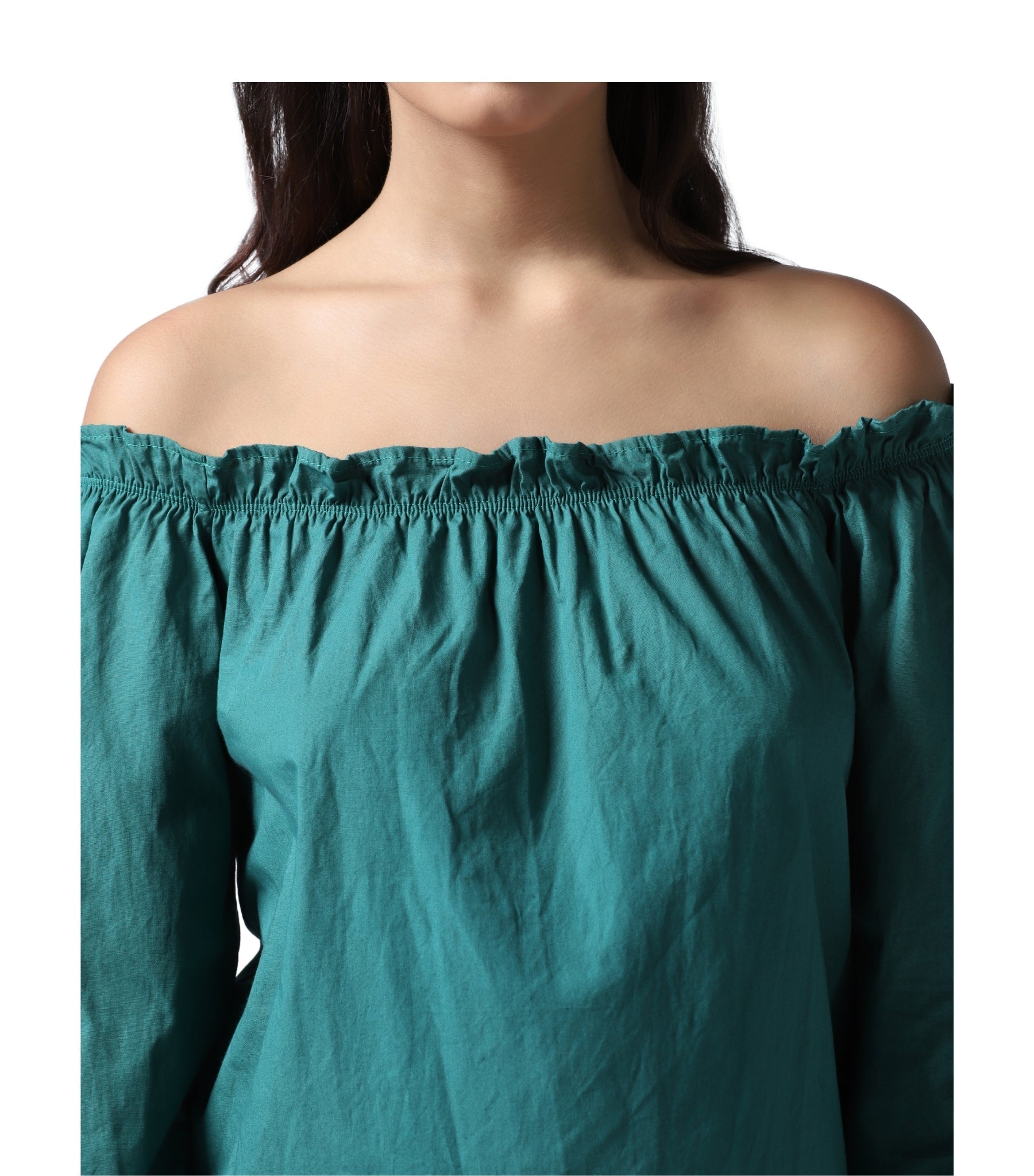 Green Cotton Off-shoulder top Easto Garments