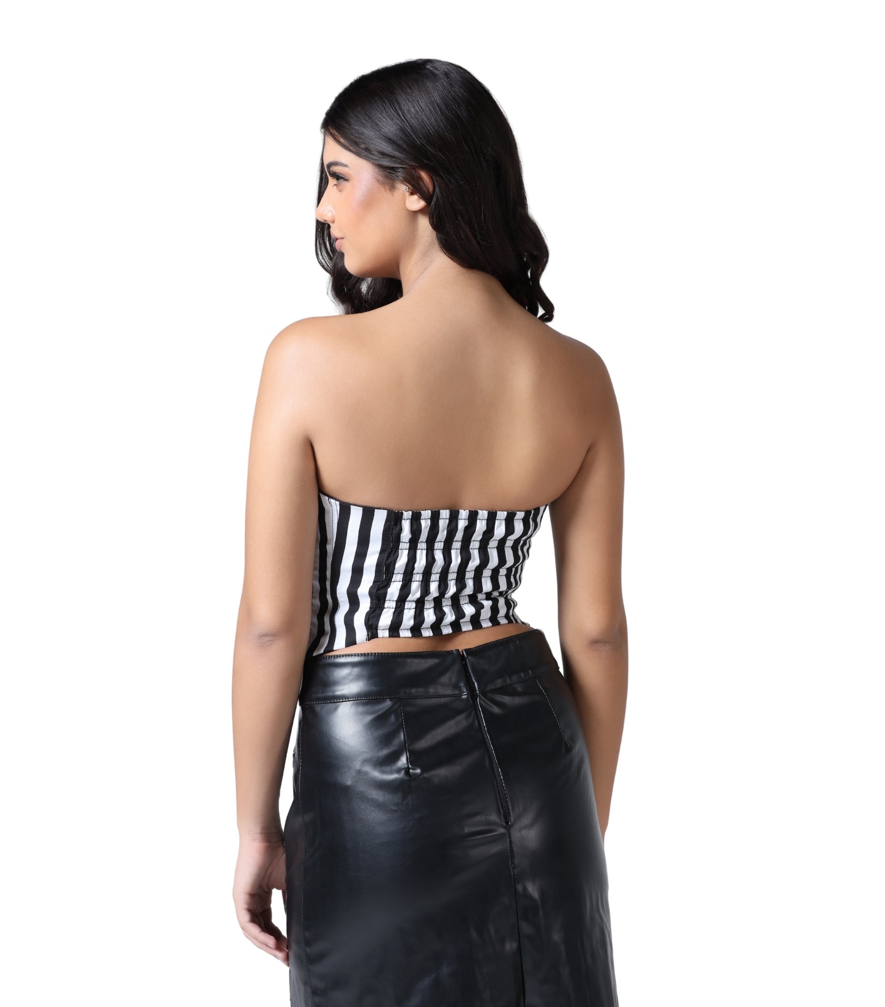 Black/White Cotton  Top Easto Garments