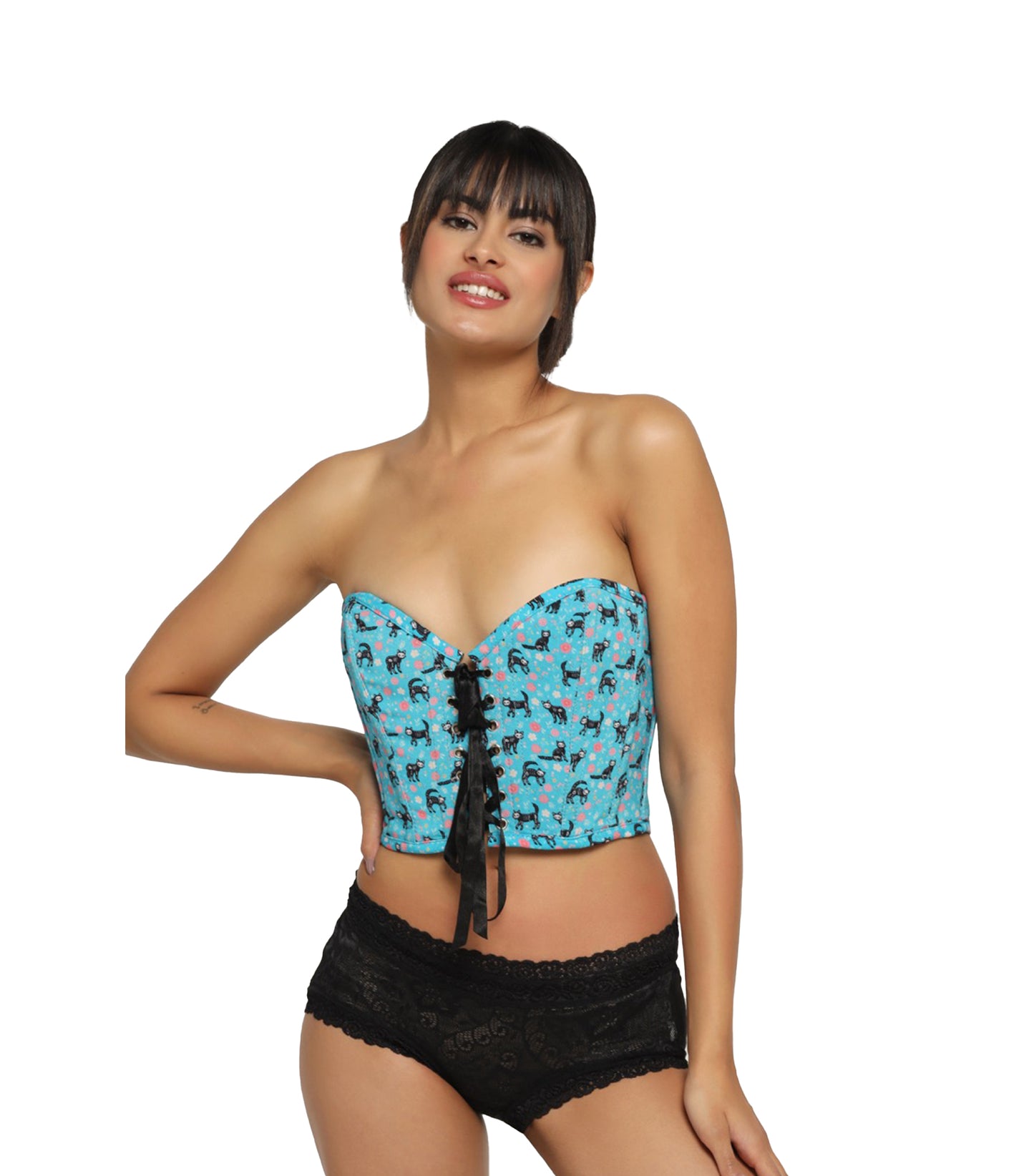 Cat printed Corset Top