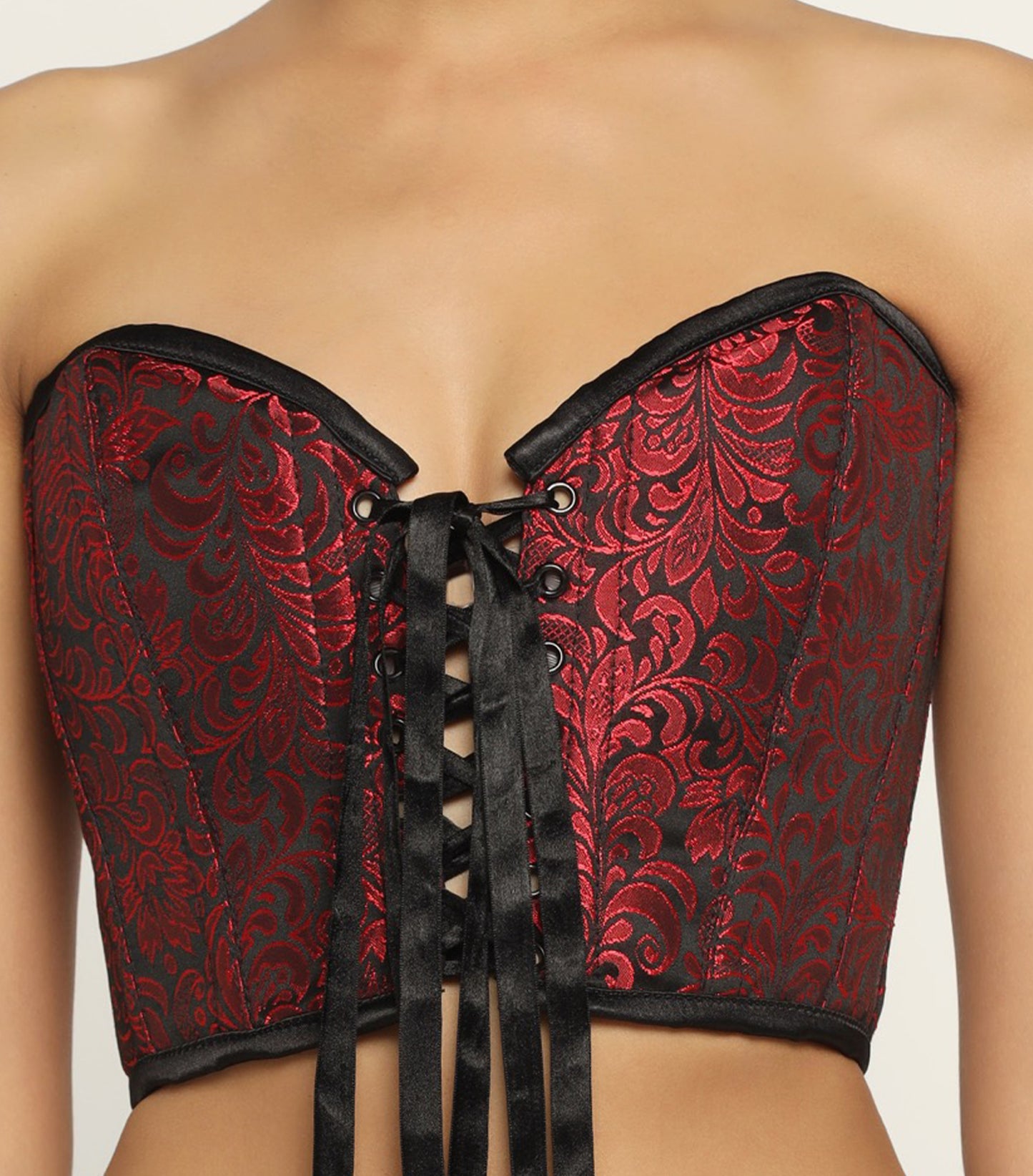 Black Red Corset Top