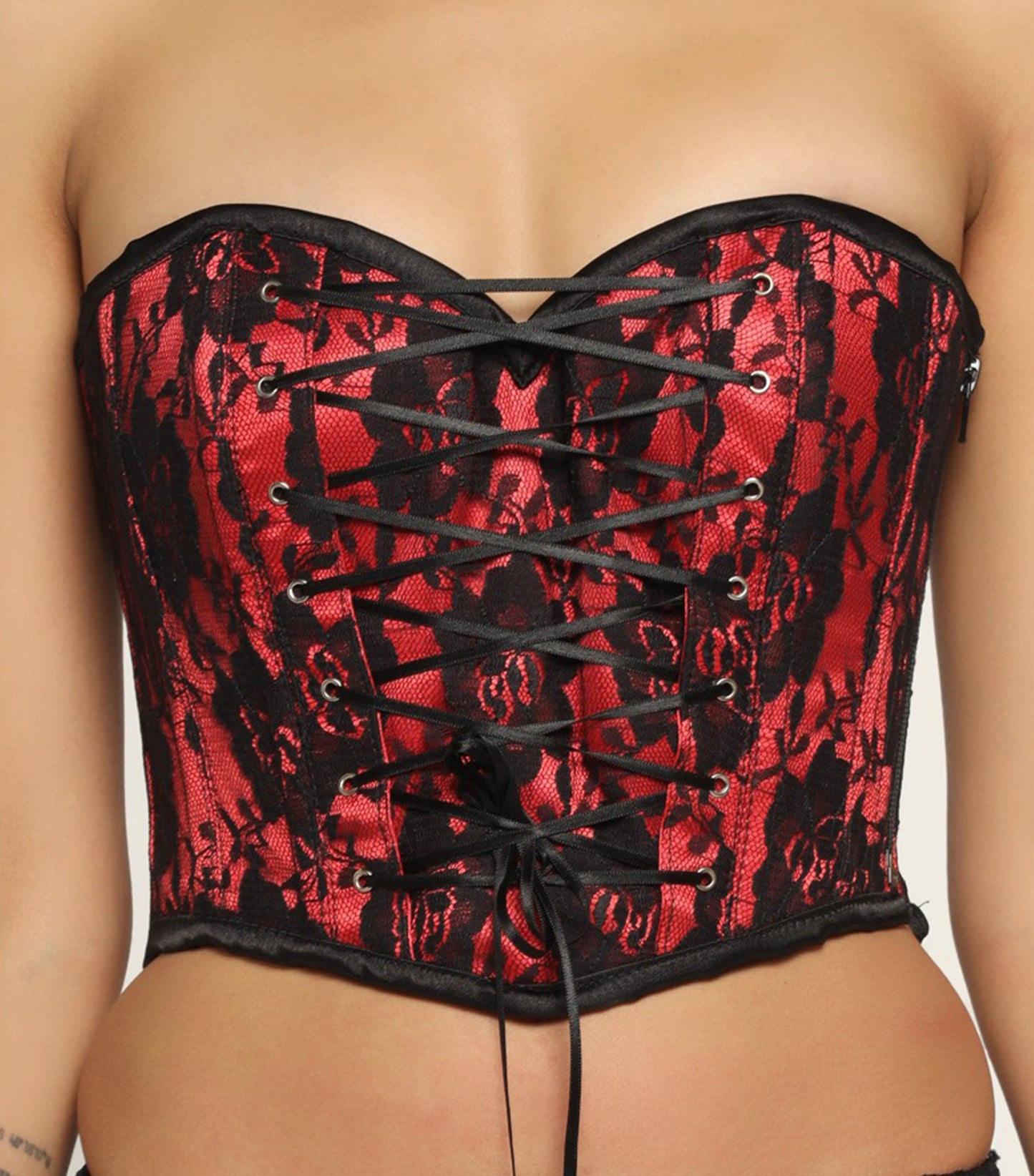 Black Red Corset Top