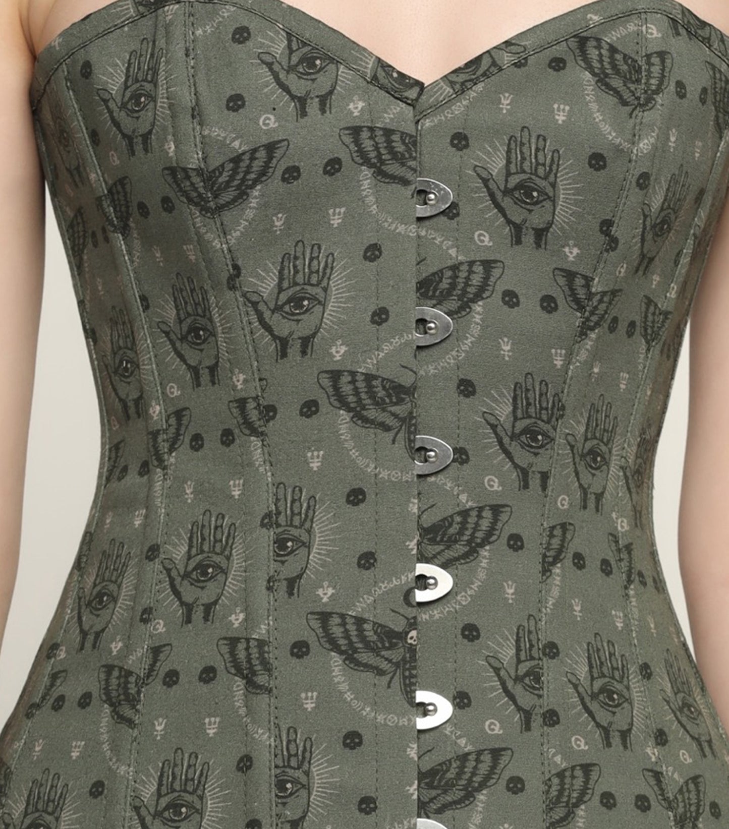 Hand of Wisdom printed waist reducing overbust Corsets
