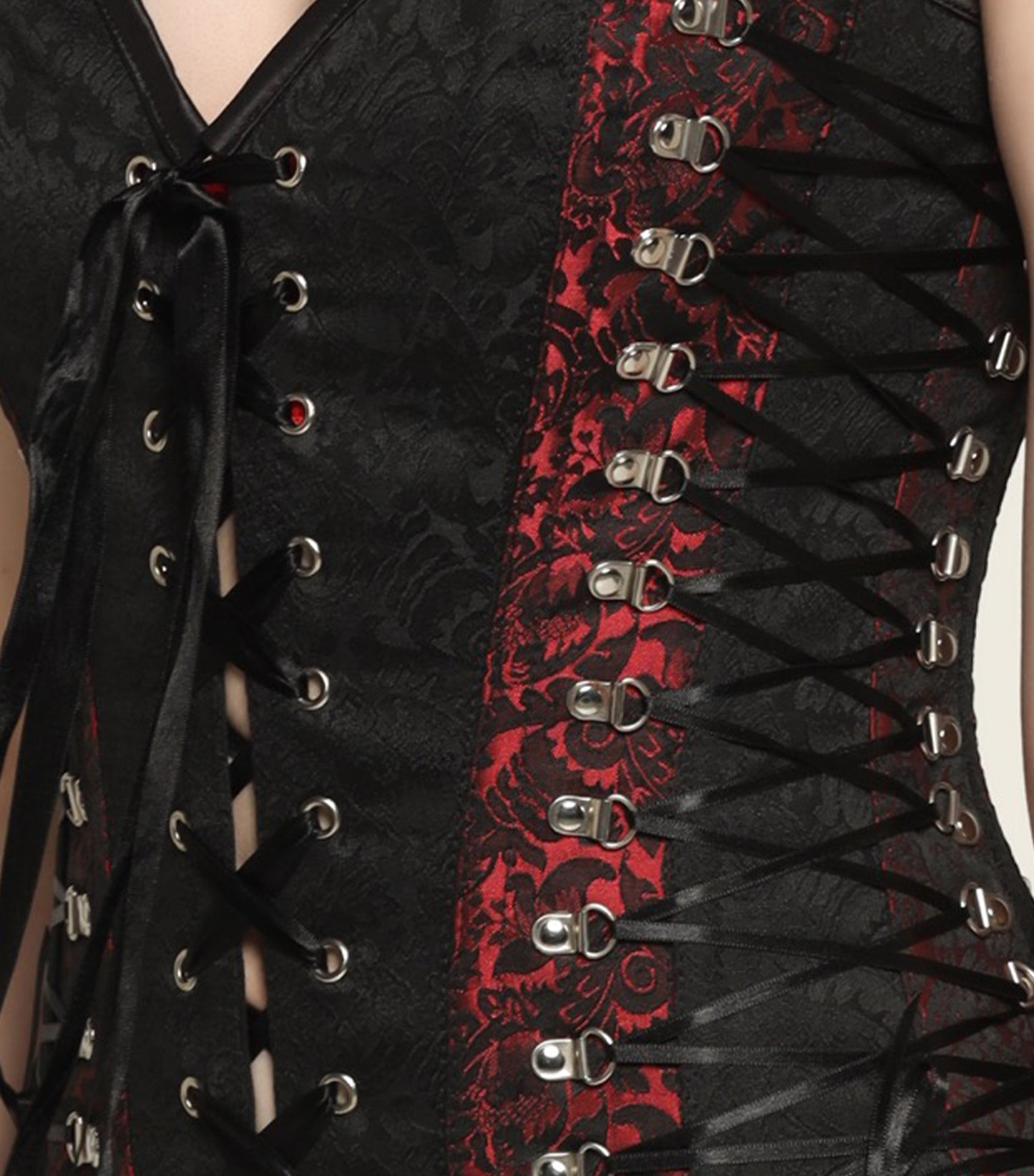 Black/Red Overbust corset