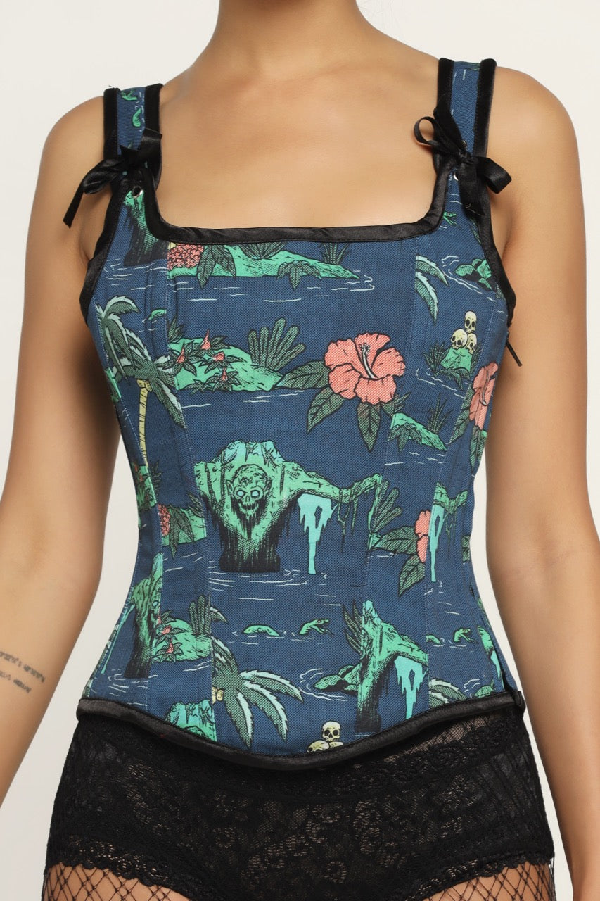 Monster Flower Overbust corset