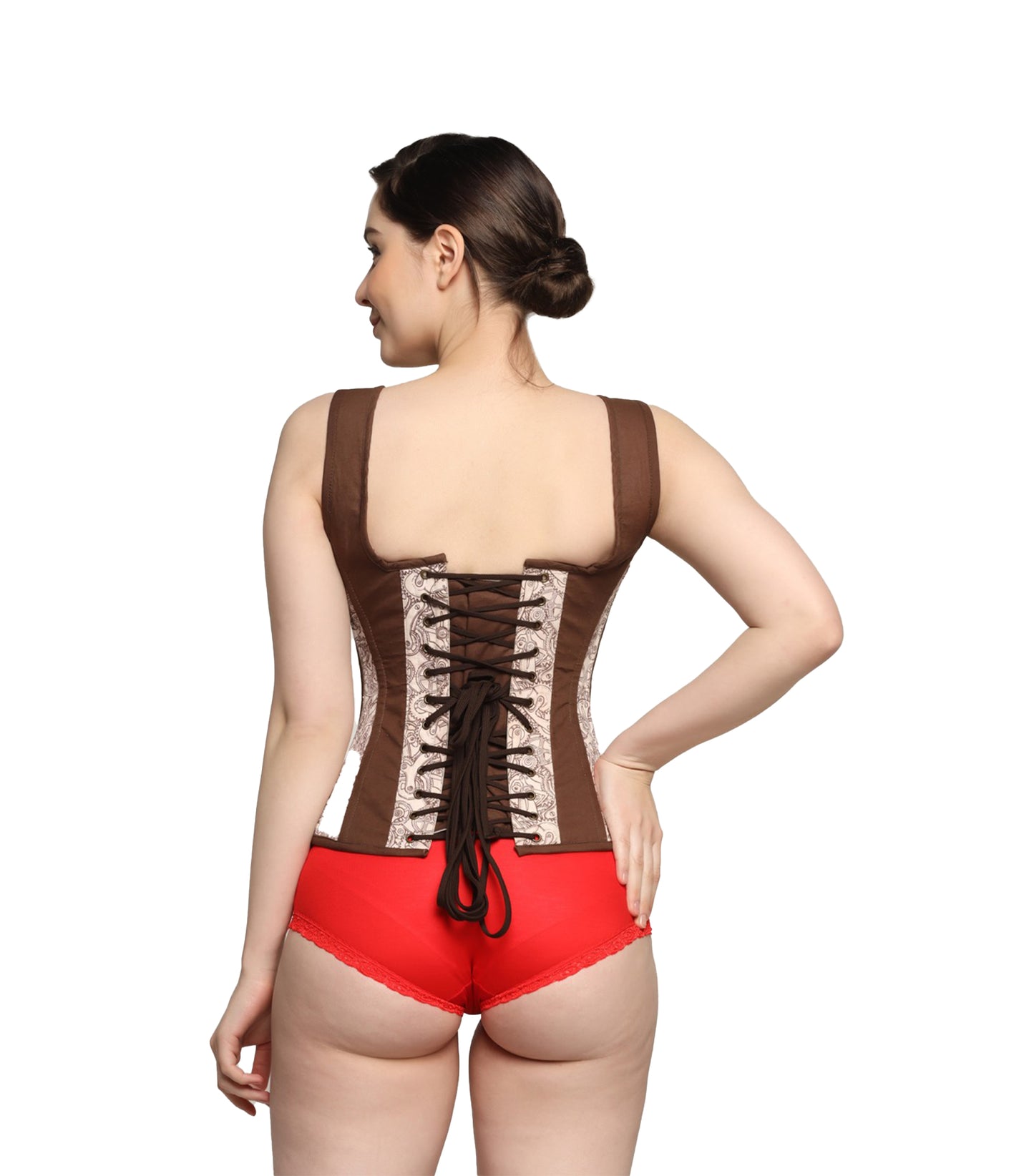 Gear printed Stempunk Overbust Corset