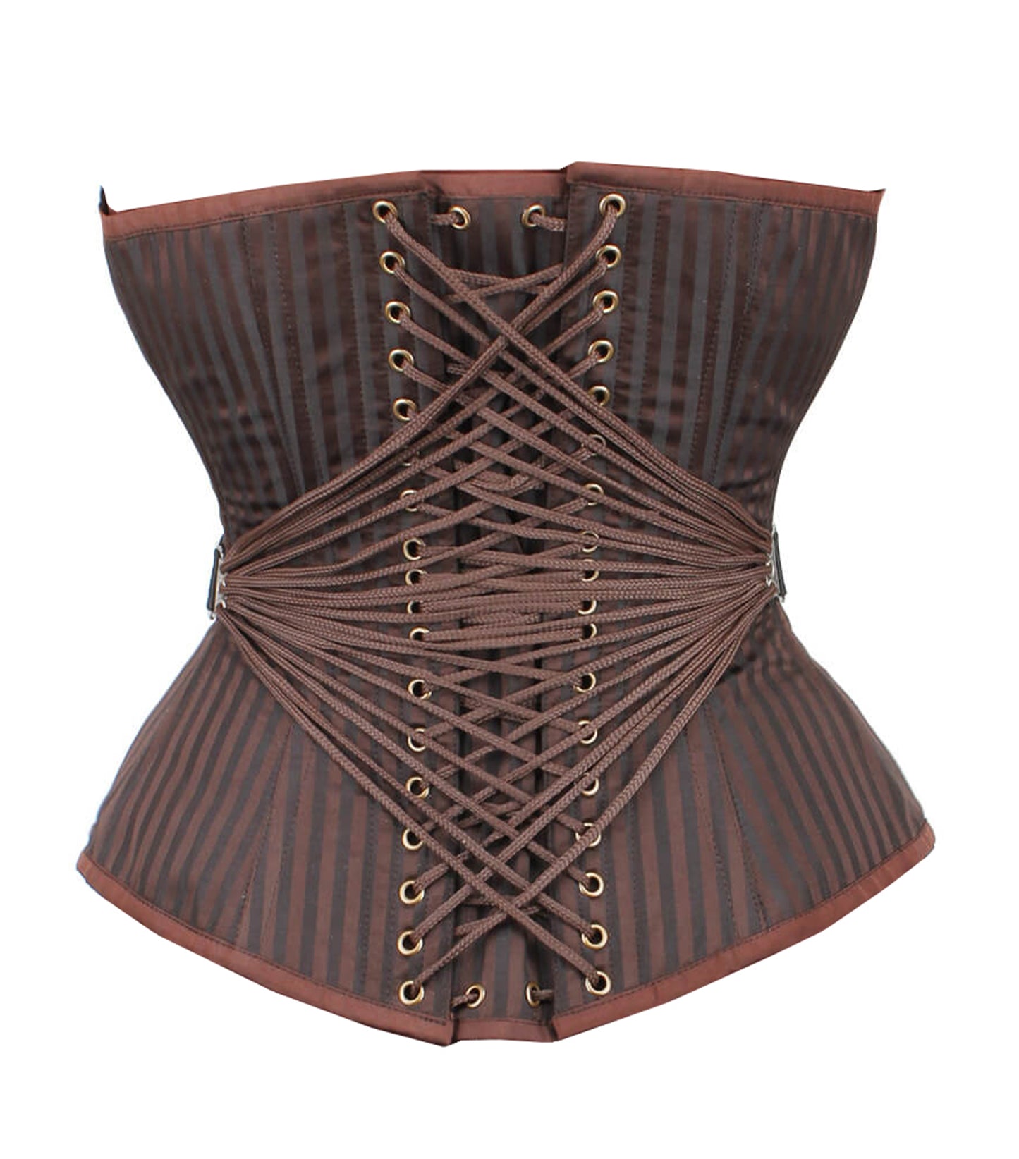 Stripes Steampunk Fan Lacing Overbust Corset