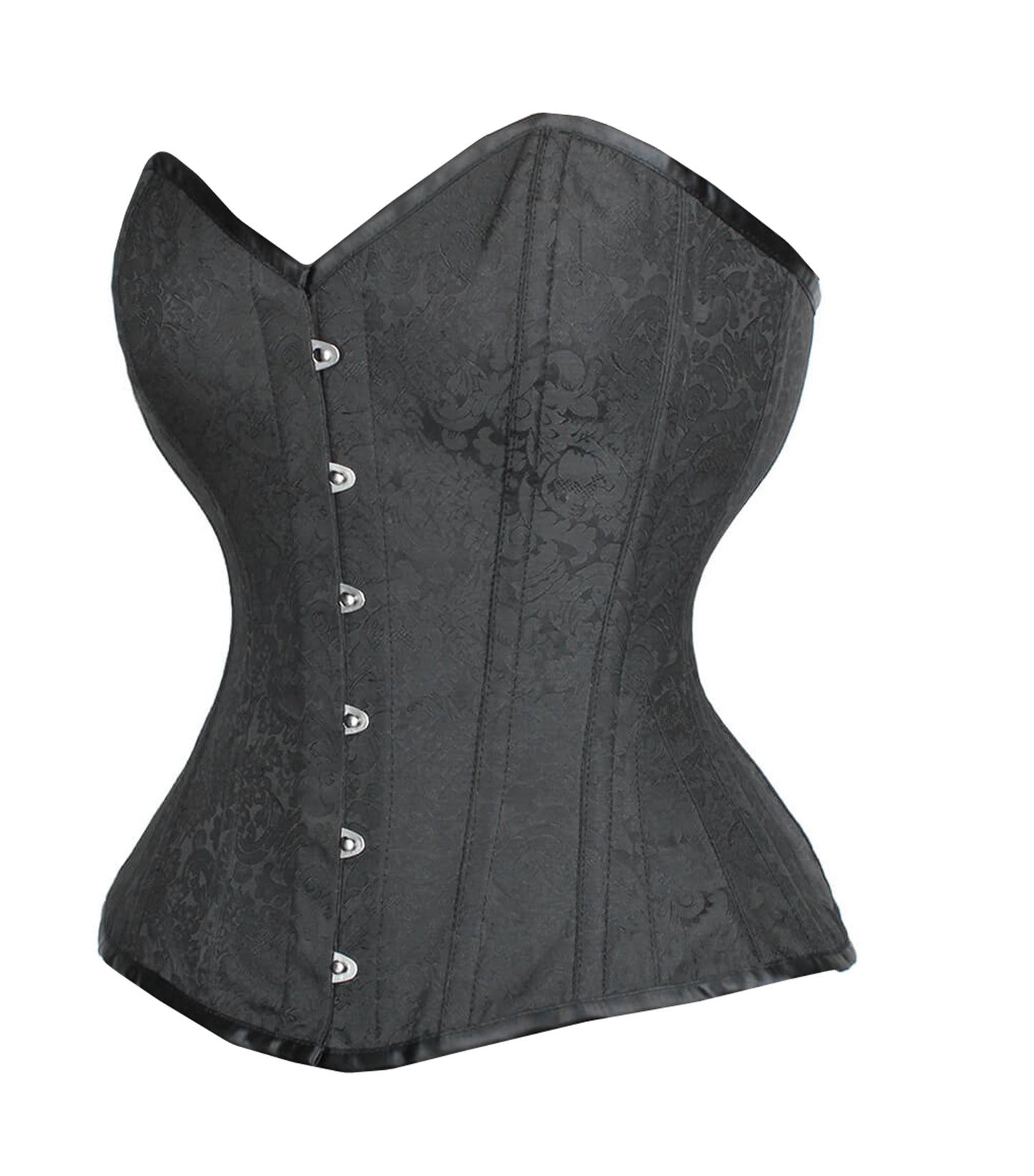 Black Brocade waist reducing overbust Corsets Overbust Corset