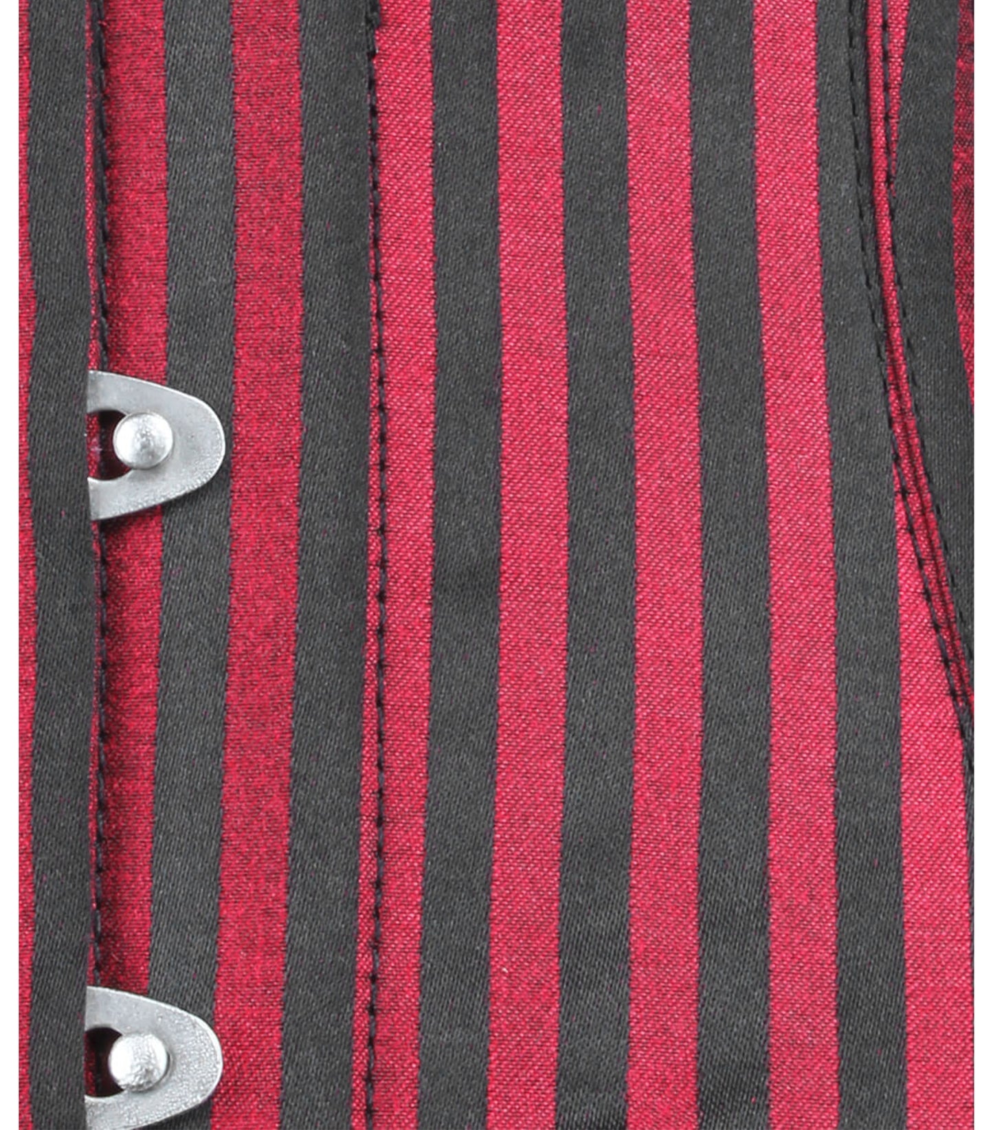 Red Black Stripes Long Line Overbust Corset
