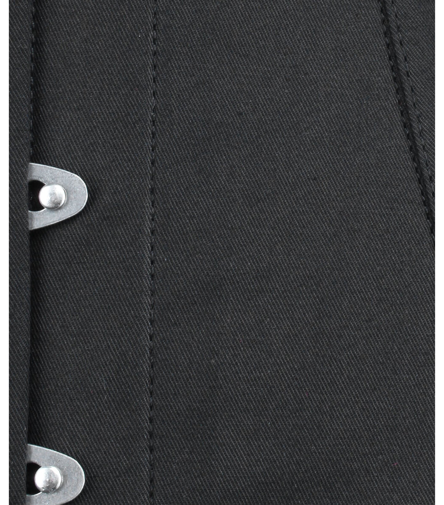 Black Cotton Long Line Overbust Corset