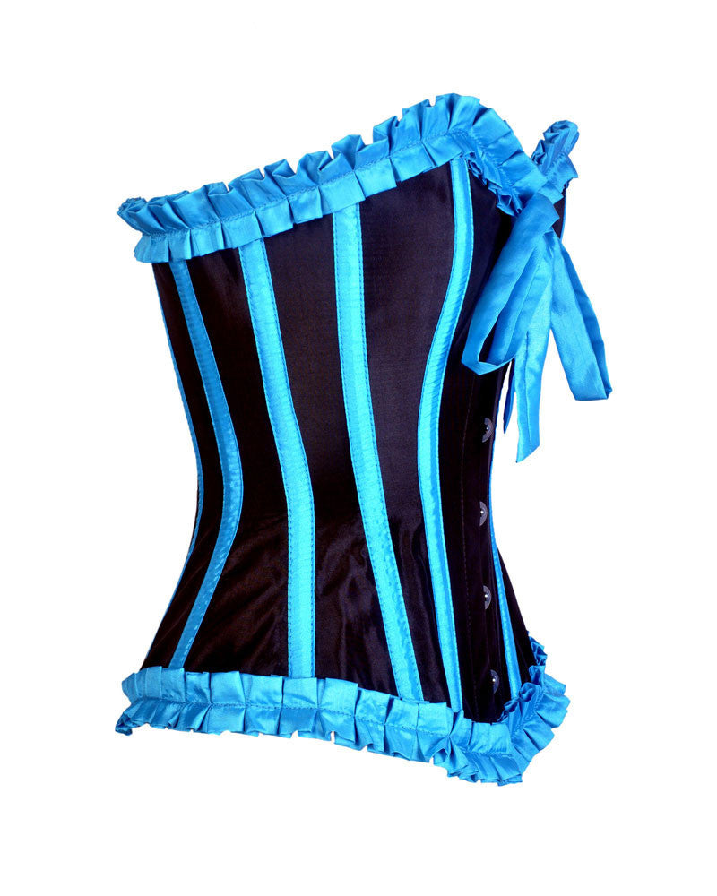 Quintella Black Satin Authentic Overbust Corset Easto Garments