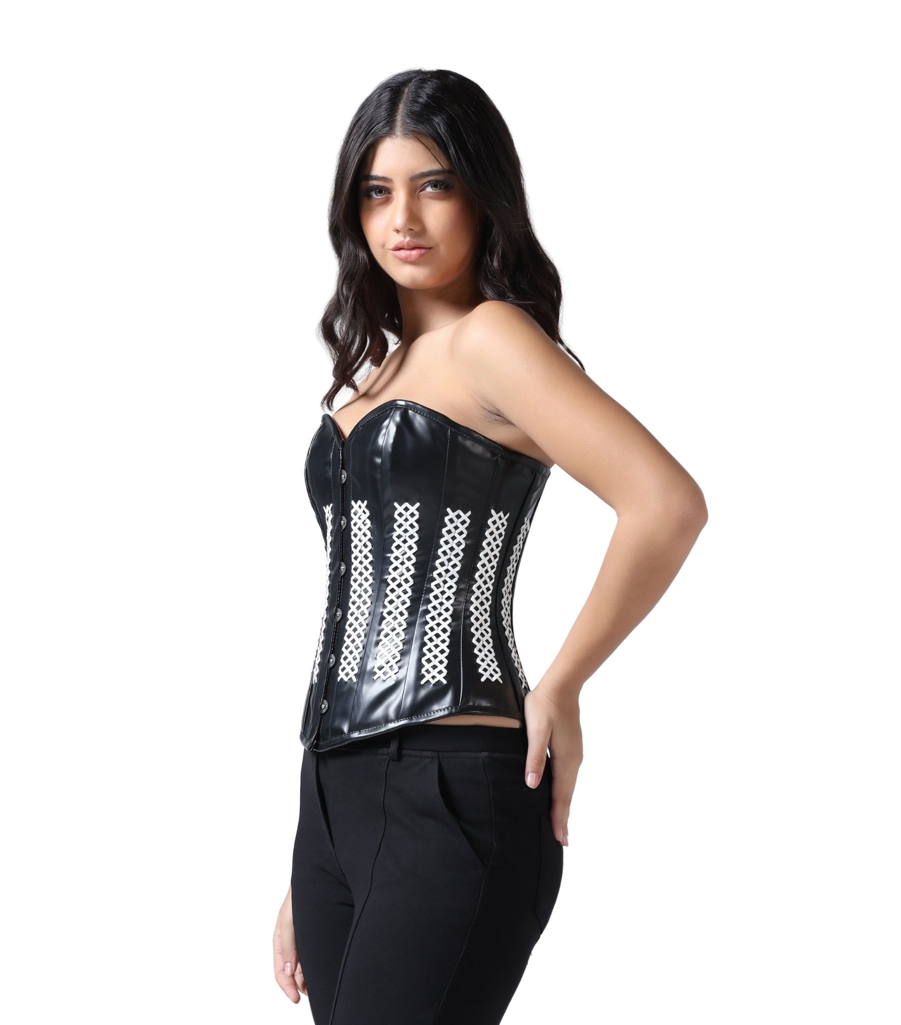 Black  PU  Overbust  Corset Easto Garments