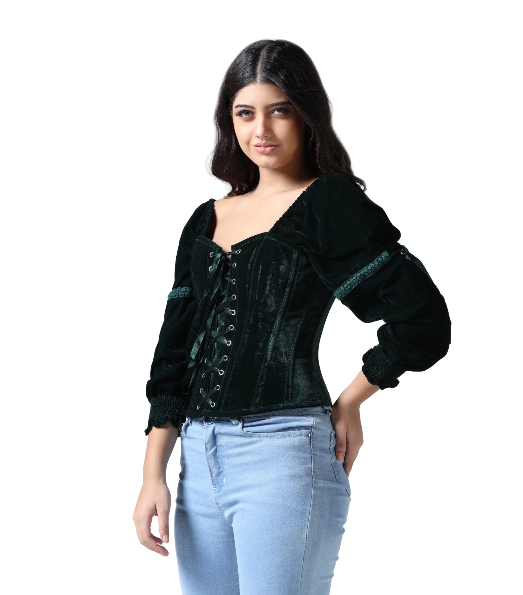 Green Valvet Corset -  Wholesale Easto Garments