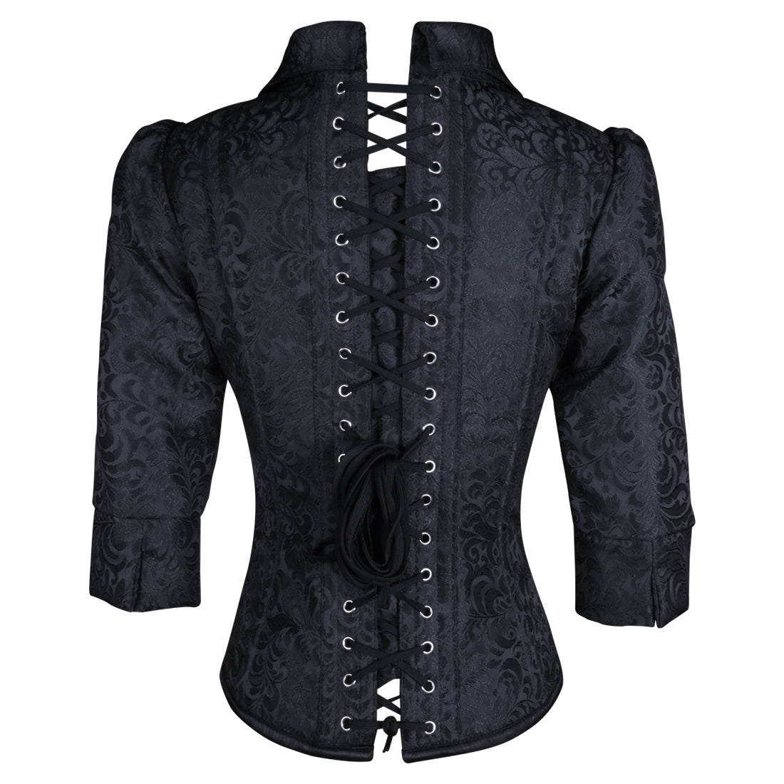 Black brocade corset shirt