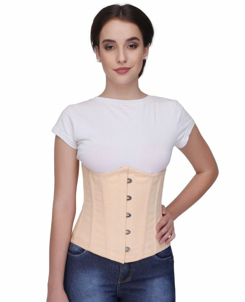 Authentic Steel Boned Waist Reducing Nude colour Underbust Corset Easto Garments