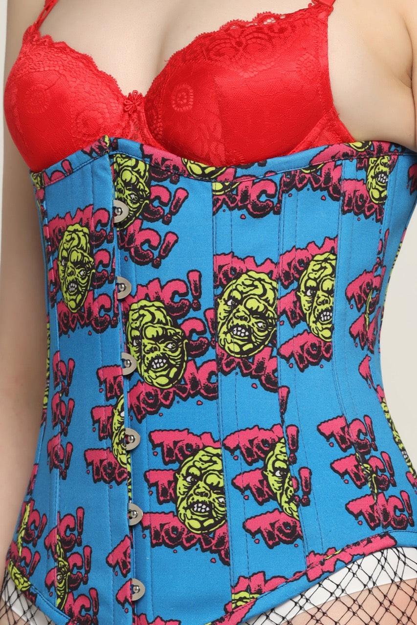 Suzani printed waist reducing longlined underbust corset