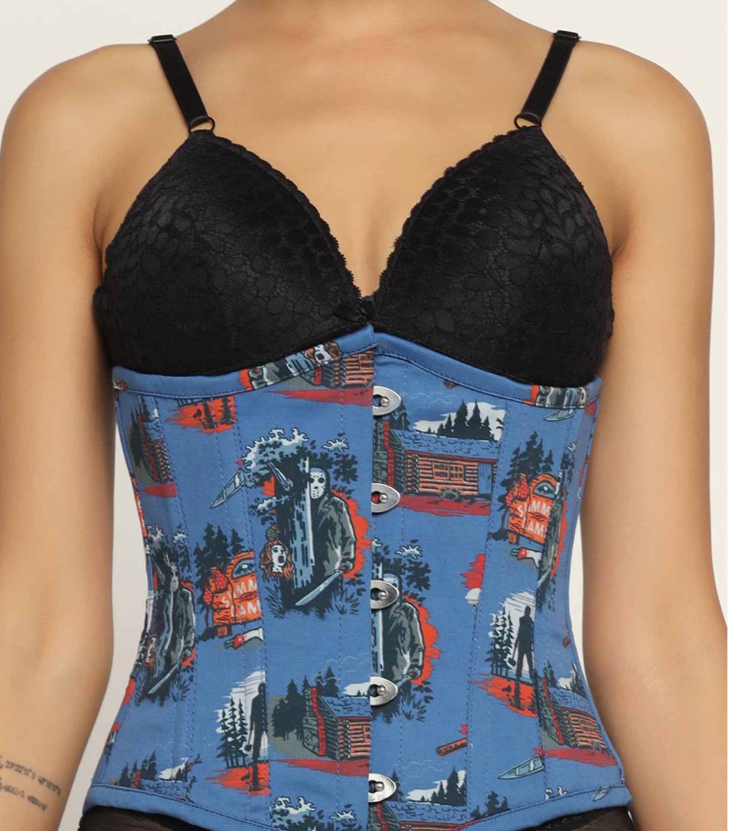 Halloween printed waist reducing underbust corset