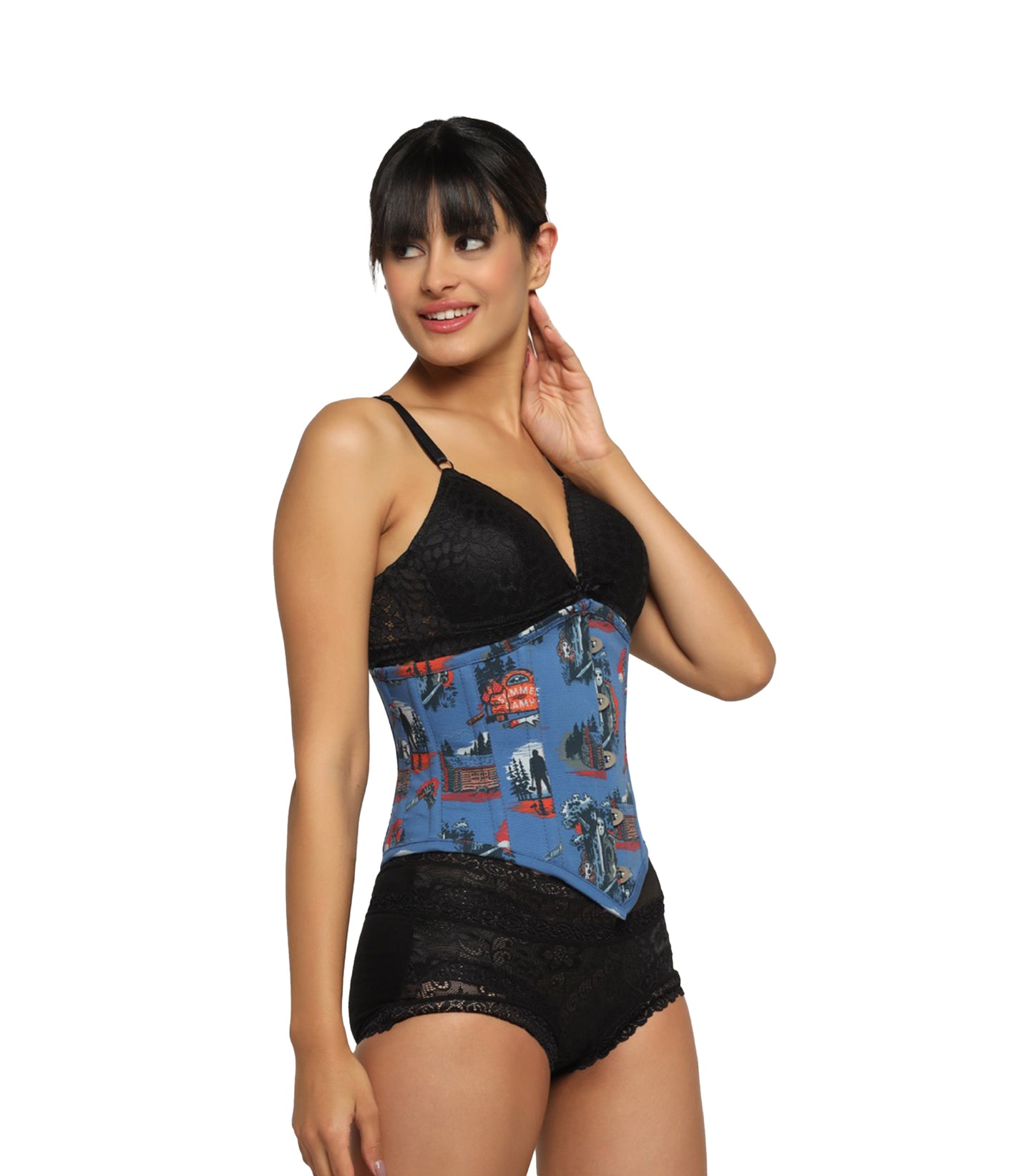 Halloween printed Waist Reducing Authentic Steel Boned Sexy Underbust Corset