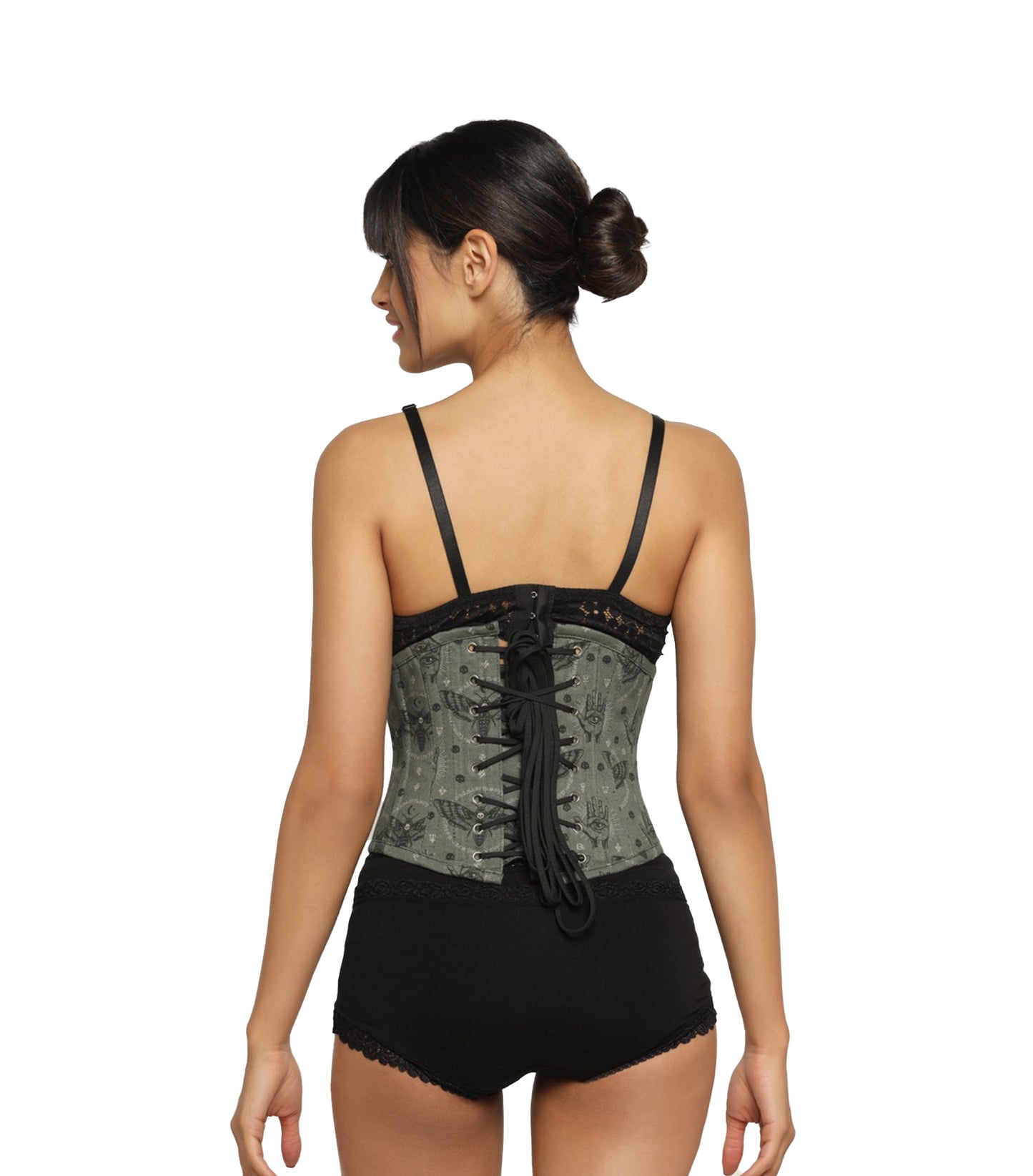 Bees printed Waist Reducing Authentic Steel Boned Sexy Underbust Corset