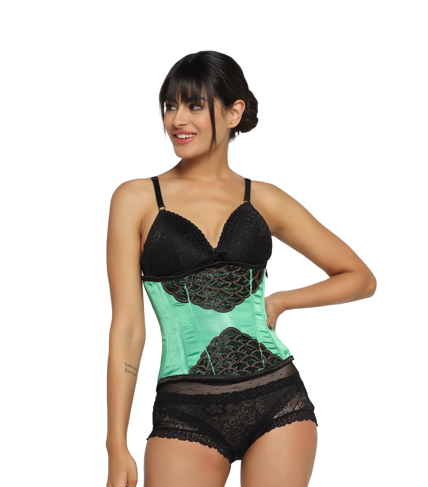 fish Scales Waist Reducing Underbust Corset