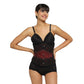 Black/Red Embroidered waist reducing  underbust corset