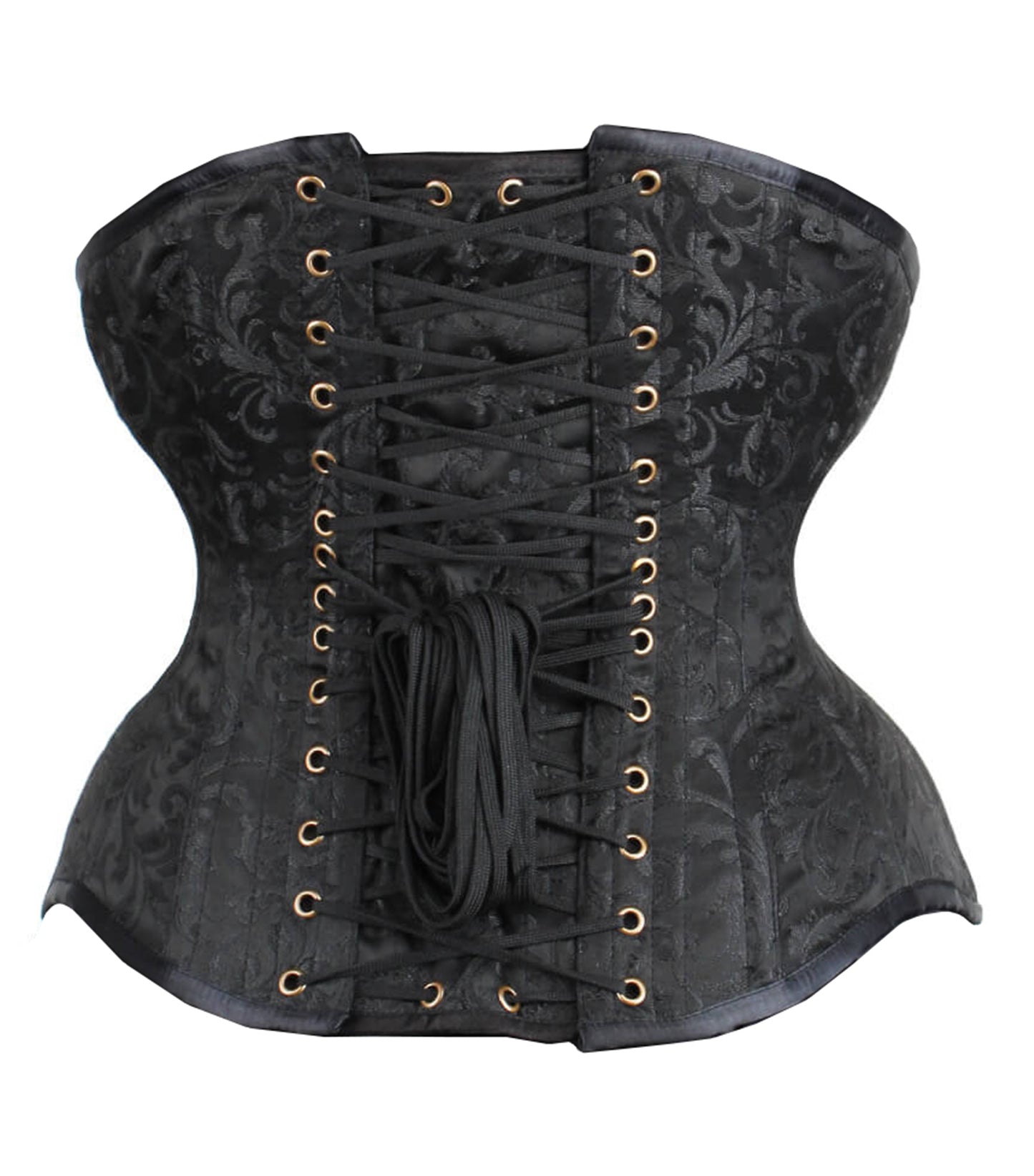 Black Brocade Waist Reducing Underbust Corset