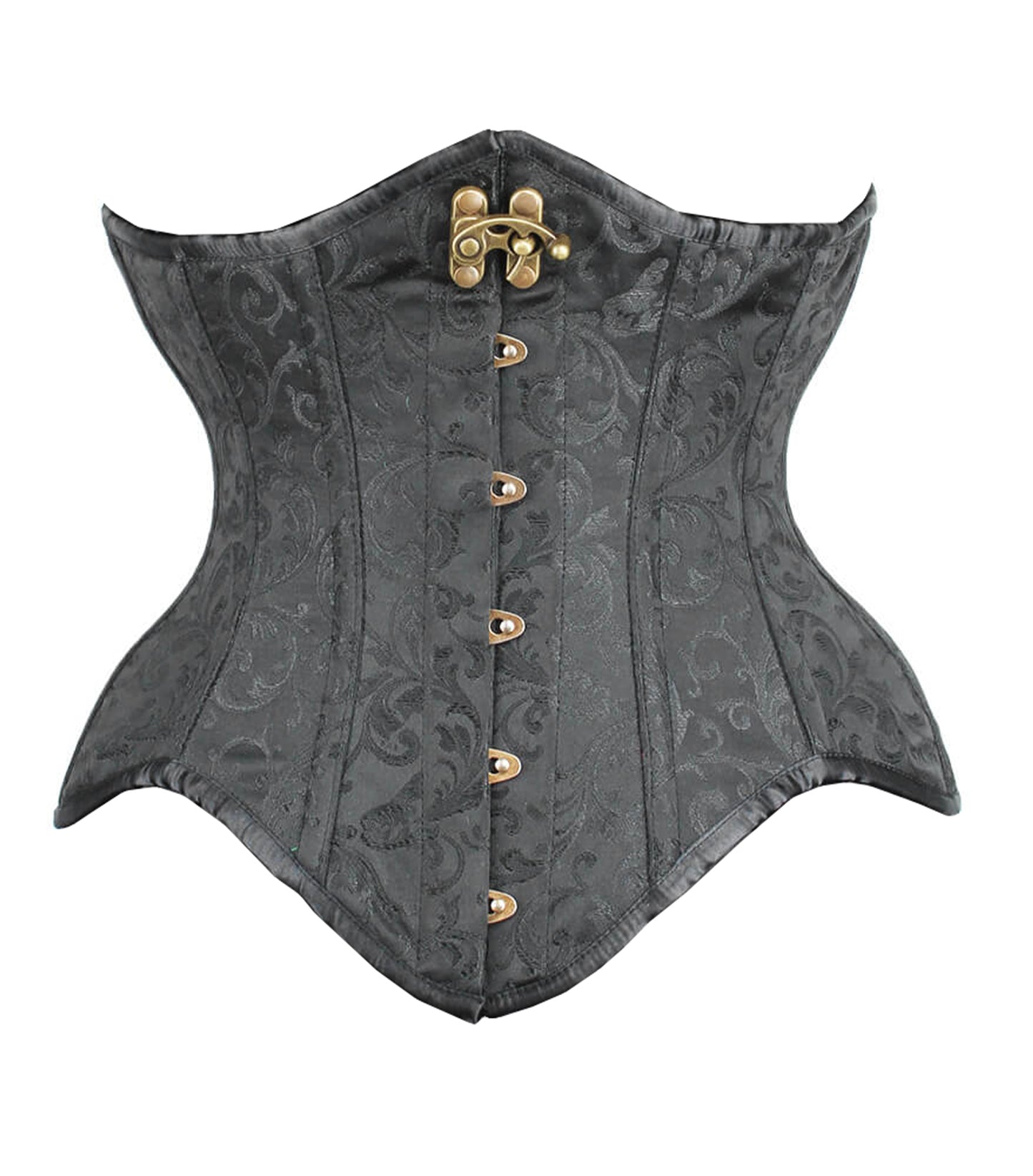 Black Brocade Waist Reducing Underbust Corset