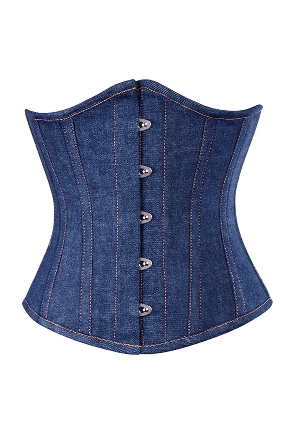 Blue Denim waist reducing underbust corset
