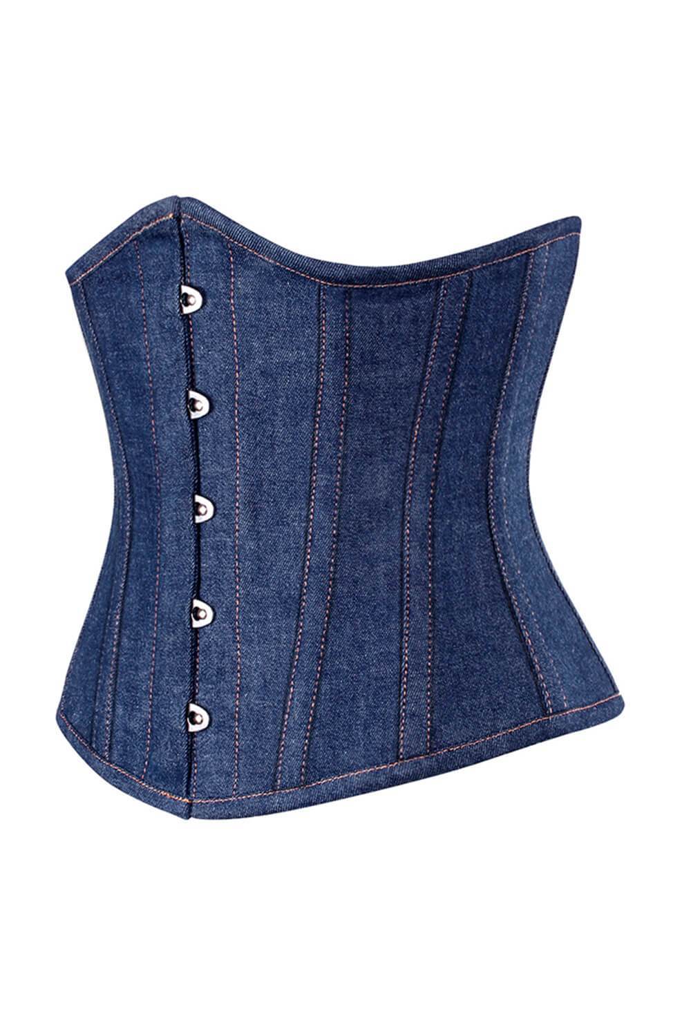 Blue Denim waist reducing underbust corset