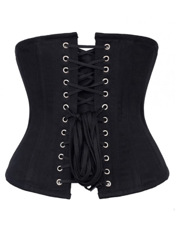 Black waist reducing underbust corset