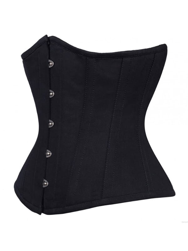 Black waist reducing underbust corset