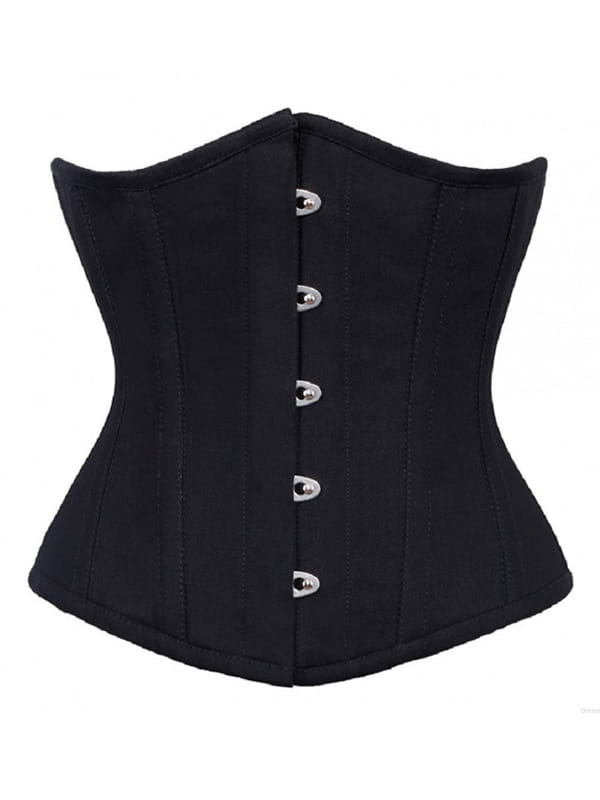 Black waist reducing underbust corset