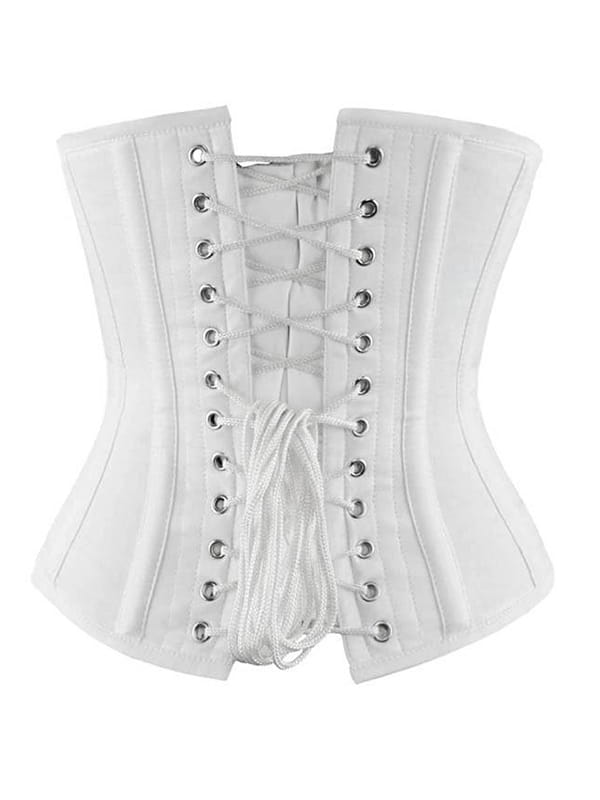 white waist reducing underbust corset