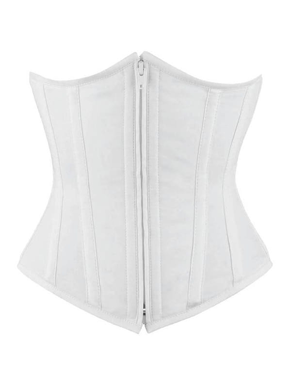 white waist reducing underbust corset