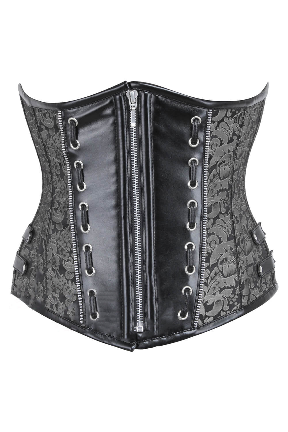 Silver Brocade Underbust Corset