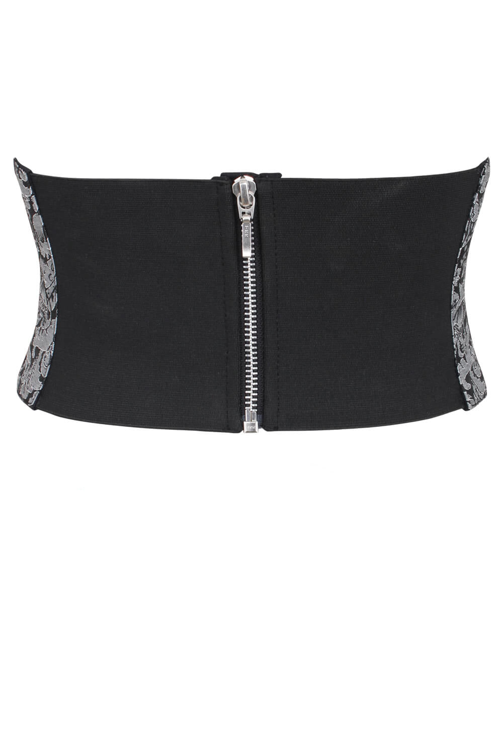Silver Black Gothic Corset Belt