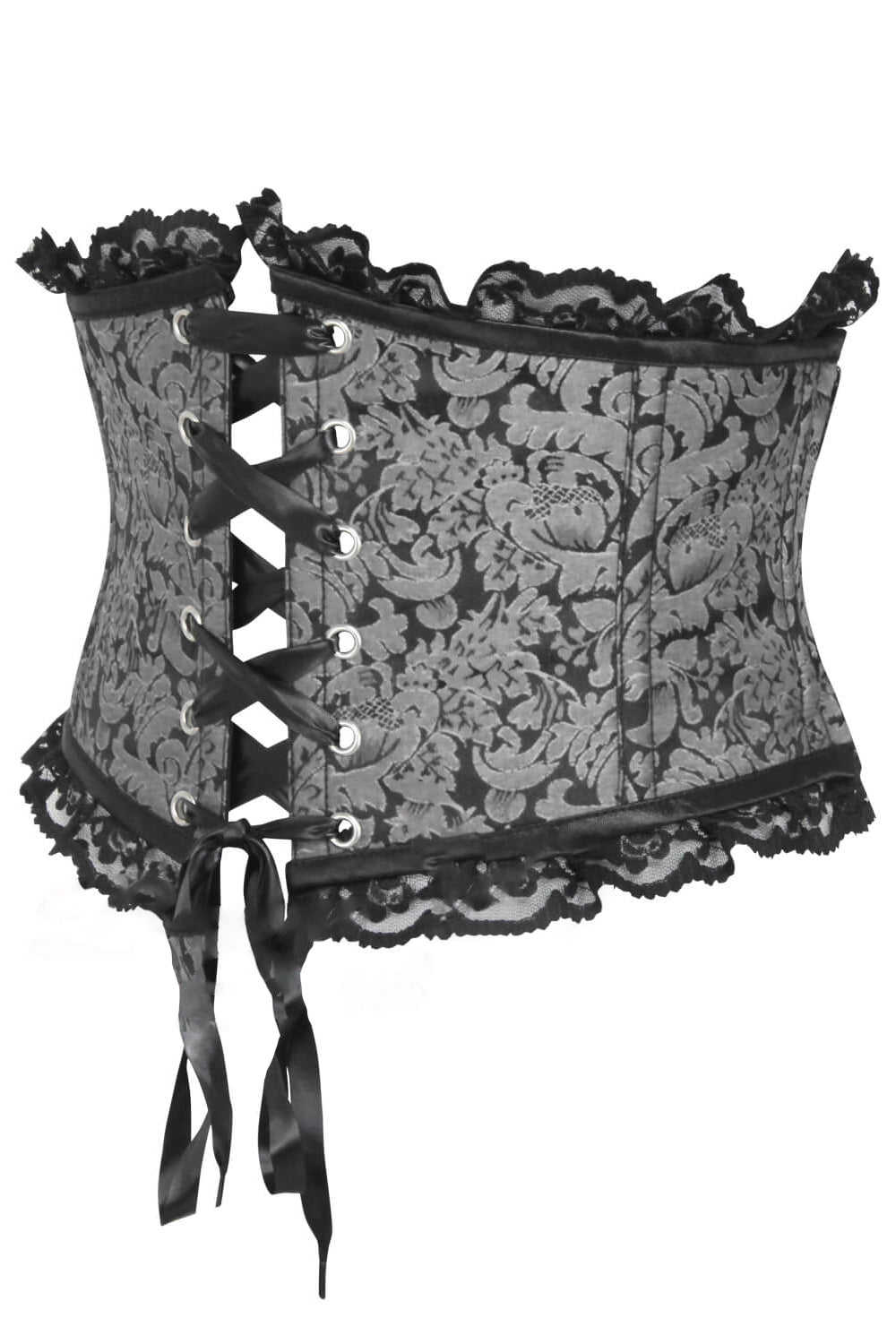 Silver Black Gothic Corset Belt