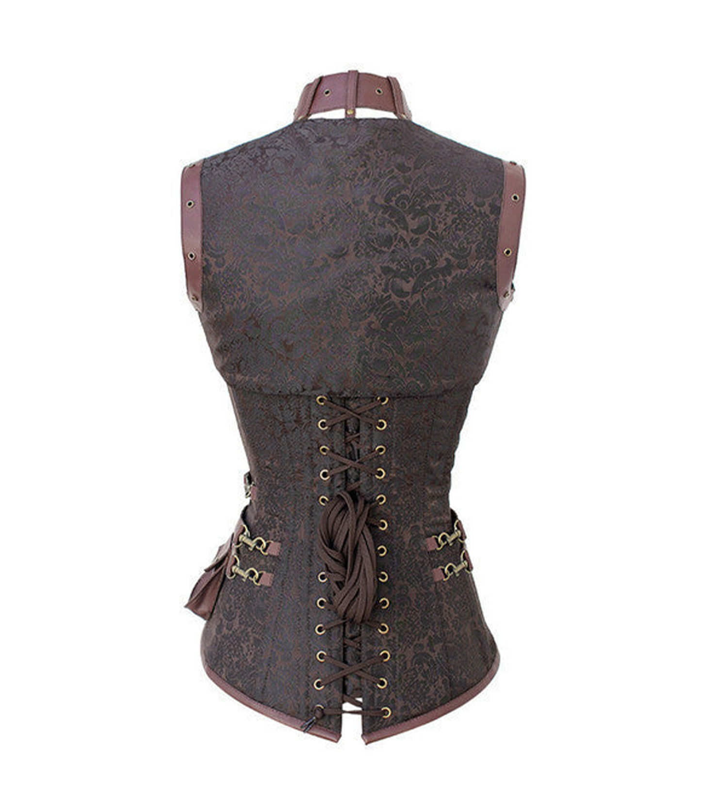 Brown Brocade Overbust Corset