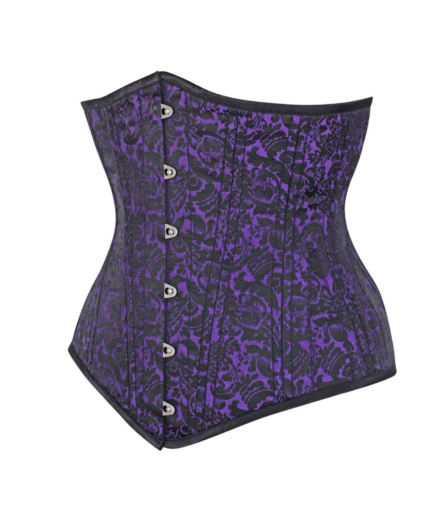 Purple/Black Brocade Authentic Steel Boned Waist Training Underbust Corset