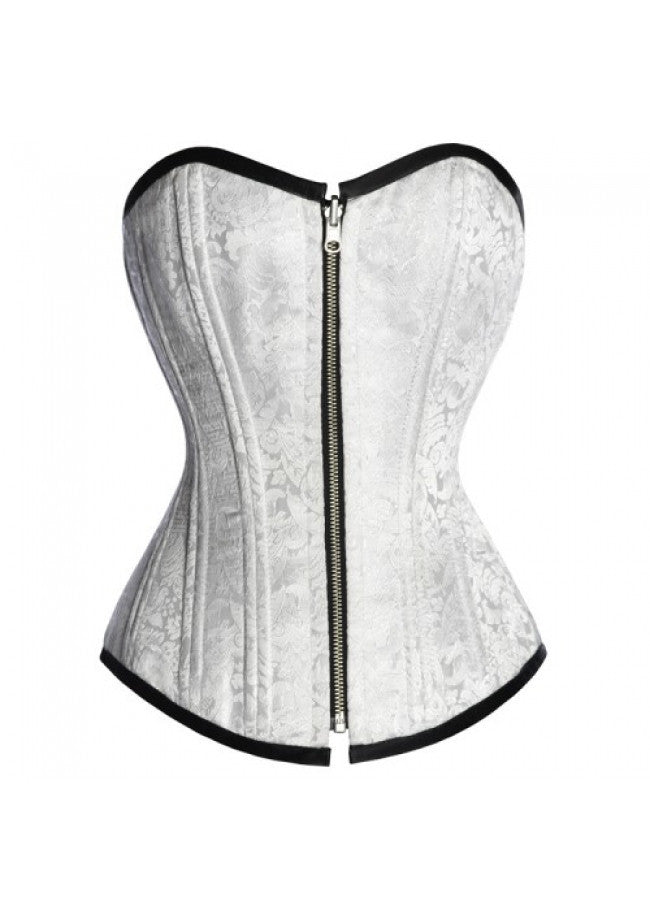 Green /White Reversible Overbust Waist Training Corset