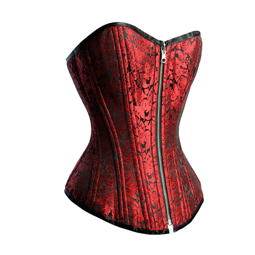 Red /White Reversible Overbust Waist Training Corset