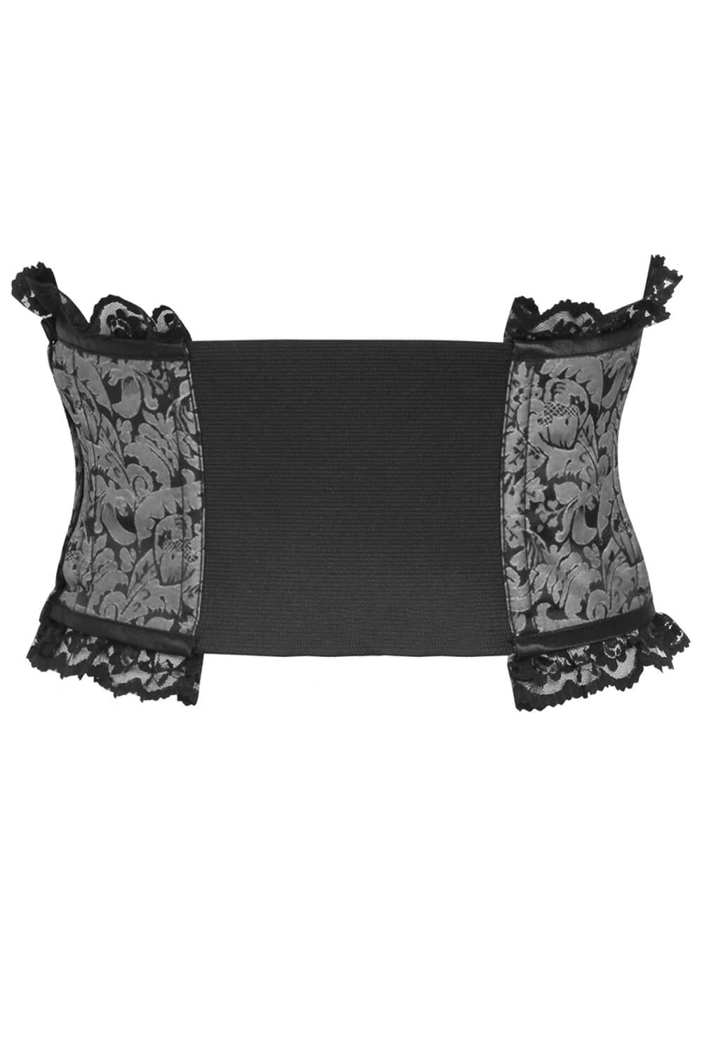 Silver Black Gothic Corset Belt
